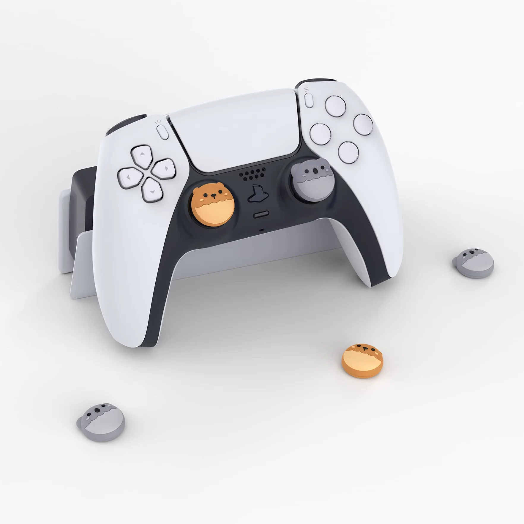 PlayVital 4PCS Thumb Grip Caps do ps5 Controller Nakładki na kciuk do ps4,Analogowa Osłona Sztyftu kompatybilny z Xbox Series X/S,Uchwytami na Kciuki do Switch Pro-Niedźwiedź Brunatny&Koala