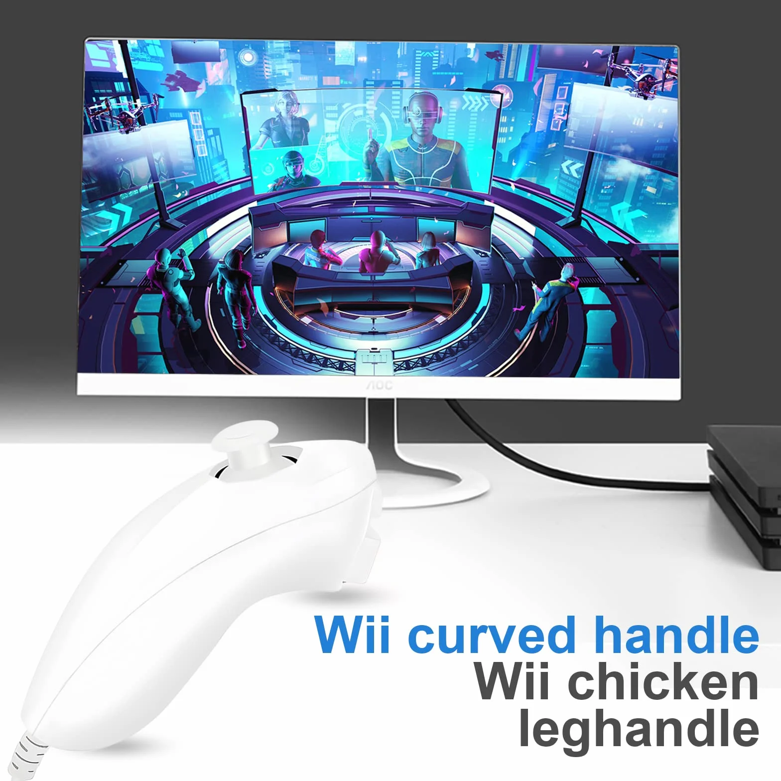 Sporgo 2 Pack Kontroler Nunchuk dla Wii U Gamepad, Prawy Nunchaku z Motion Plus, Zastępczy Kompatybilny