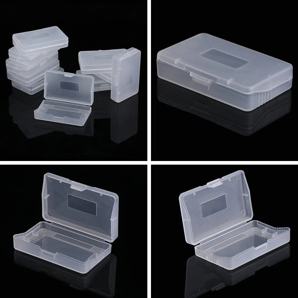 Yunir 10 szt. kaseta obudowa do GBA, 6,5 * 4 * 0,8 cm przezroczysta osłona ABS przeciwpyłowa obudowa do gier Game Boy Advance GBA