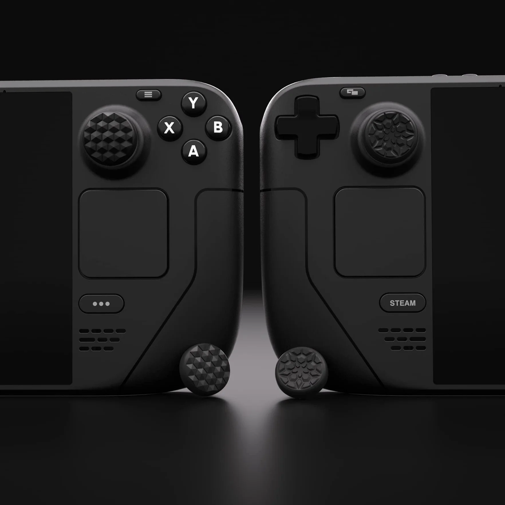 PlayVital Thumb Grip Caps do Steam Deck LCD,Uchwytami na Kciuki do PS Portal,Analogowa Osłona Sztyftu Kompatybilny z Steam Deck OLED-Czarny(Ziarno Diamentowe&Pęknięta Bomba Wzór)
