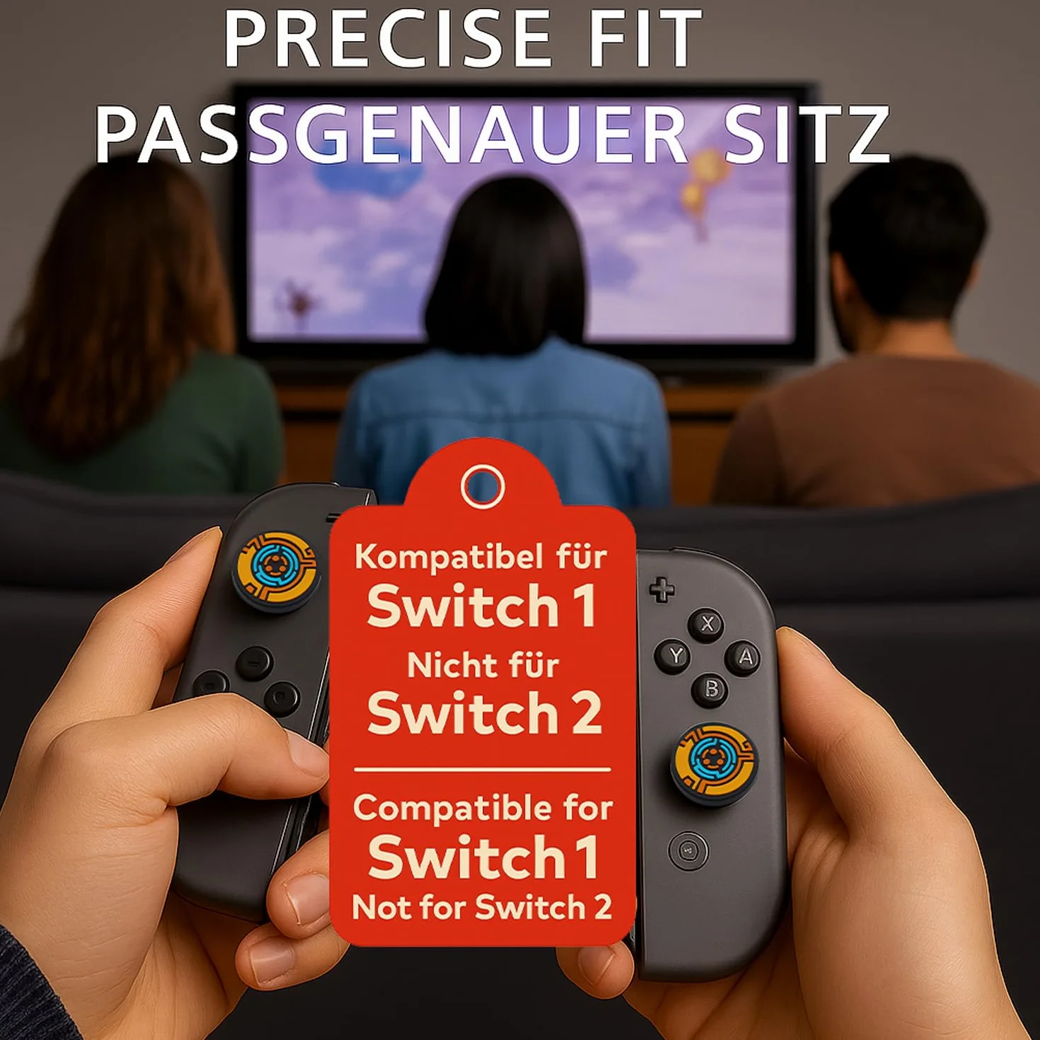 MatoSan 8 x silikonowe nakładki na Thumbsticks – kompatybilne z przenośnymi kontrolerami, modelami Steam Deck & Lite – ochrona Thumbstick i akcesoria – kolorowe nakładki joystick