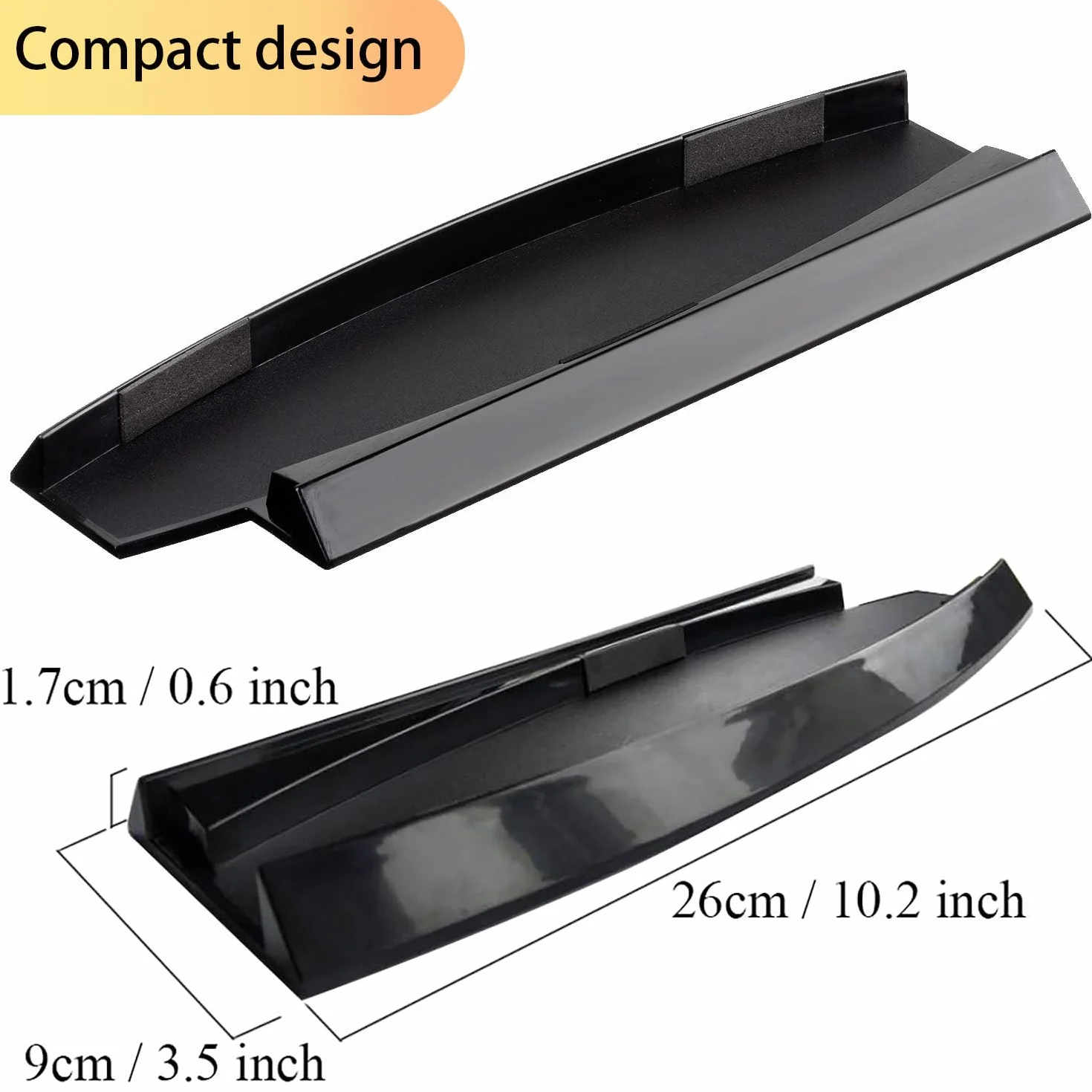 OSTENT Skid Proof Konsola pionowa Uchwyt kompatybilny dla Sony Playstation 3 PS3 Slim Konsola do gier wideo Kolor Czarny