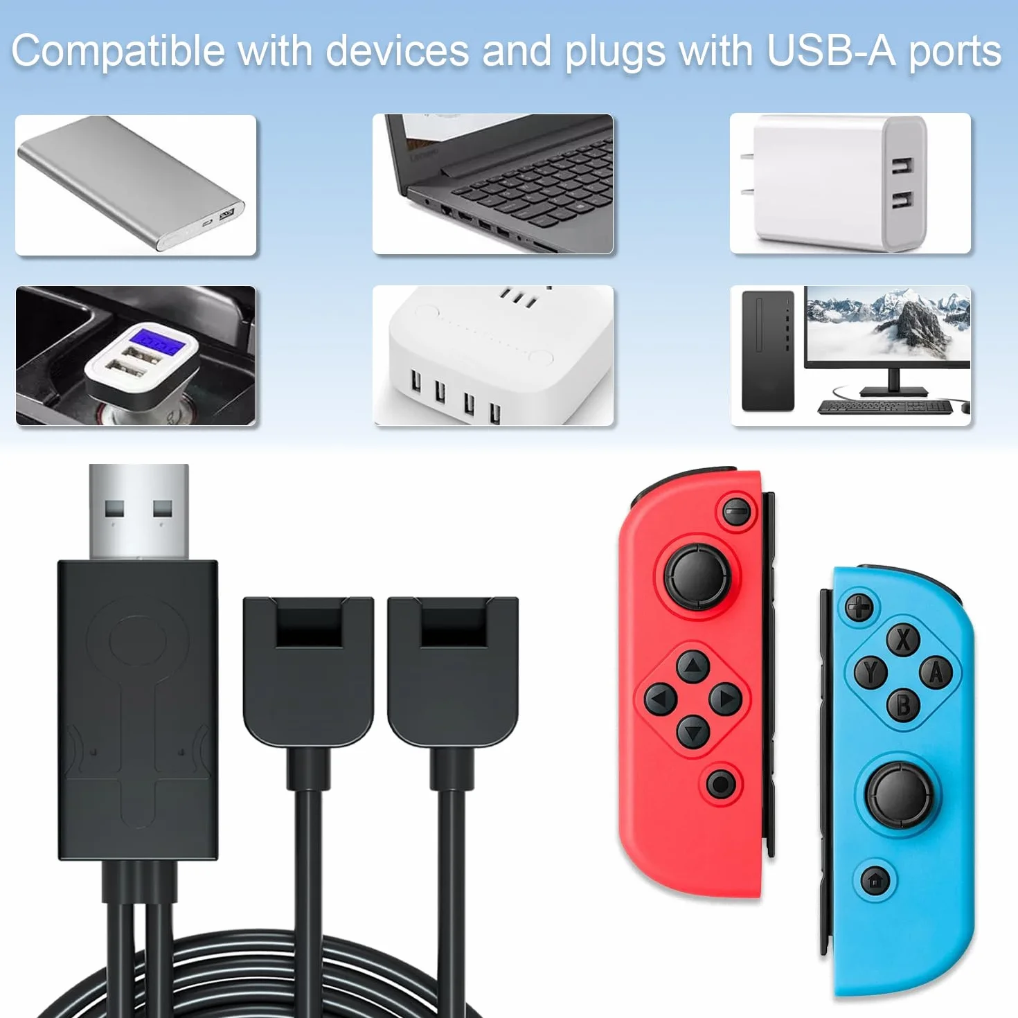 Ładowarka Kabel do Switch, Tendak Przenośny kabel ładujący do konsoli Nintendo Switch OLED kontroler, kabel ładowarki ze wskaźnikiem LED