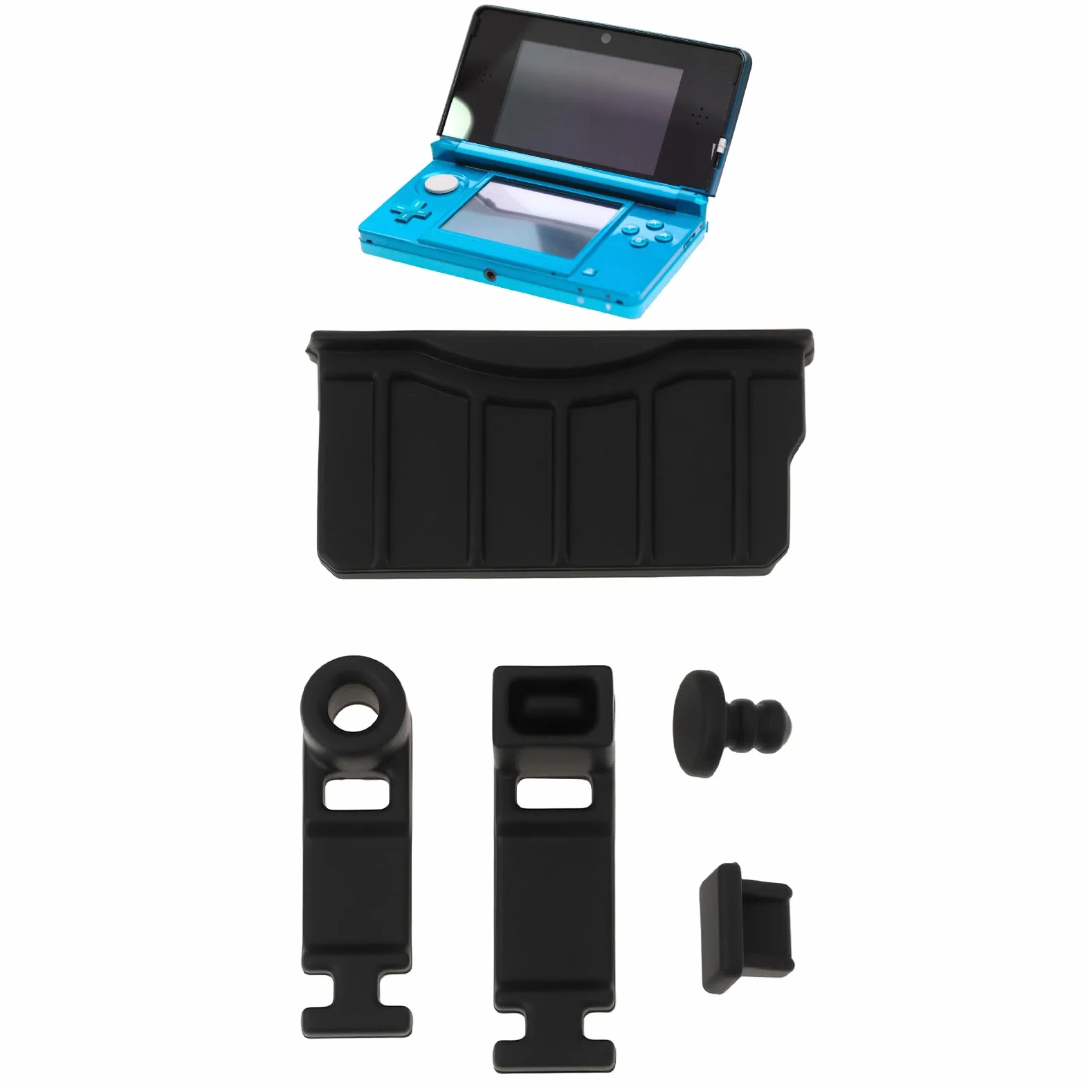 LT Easiyl 2 zestawy gniazda na kartę konsoli do gier silikonowa wtyczka kompatybilna z NEW 3DS 3DSLL XL 3DS 2DS czarny