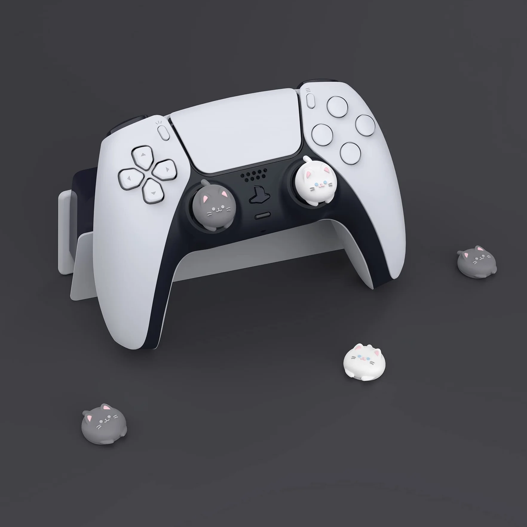 PlayVital 4PCS Thumb Grip Caps do ps5 Controller Nakładki na kciuk do ps4,Analogowa Osłona Sztyftu kompatybilny z Xbox Series X/S,Uchwytami na Kciuki do Switch Pro-Kociak