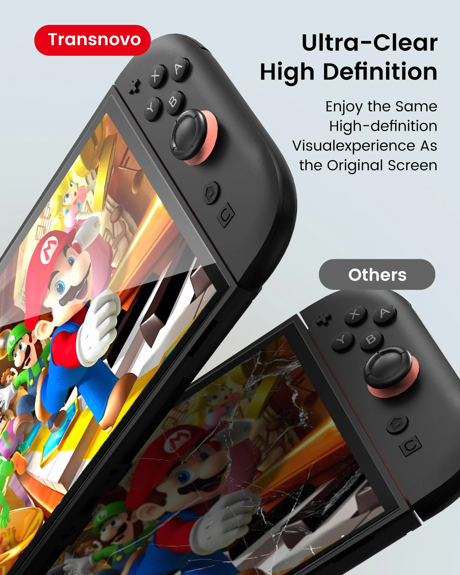 Transnovo Szkło Hartowane Kompatybilne z Nintendo Switch 2 - Twardość 9H, Ultra-Odporna Ochrona Ekranu, Ochrona Przed Promieniowaniem, Łatwa Instalacja - Akcesorium do Switch 2
