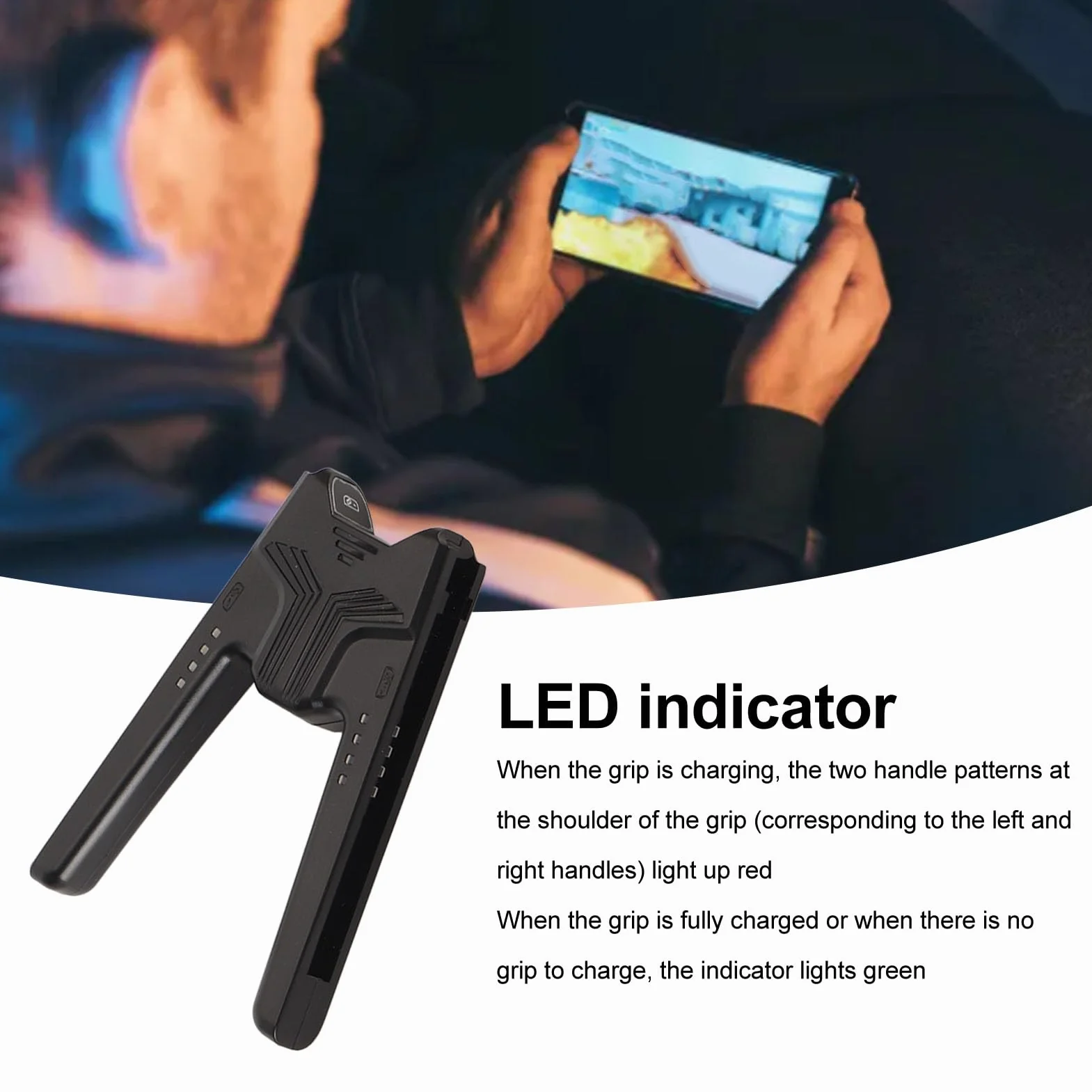 Uchwyt ładujący do Przełącznika i Modelu OLED, ładowanie Podczas Gry, Przenośna ładowarka do Kontrolera w Kształcie Litery V ze Wskaźnikiem LED (BLACK)