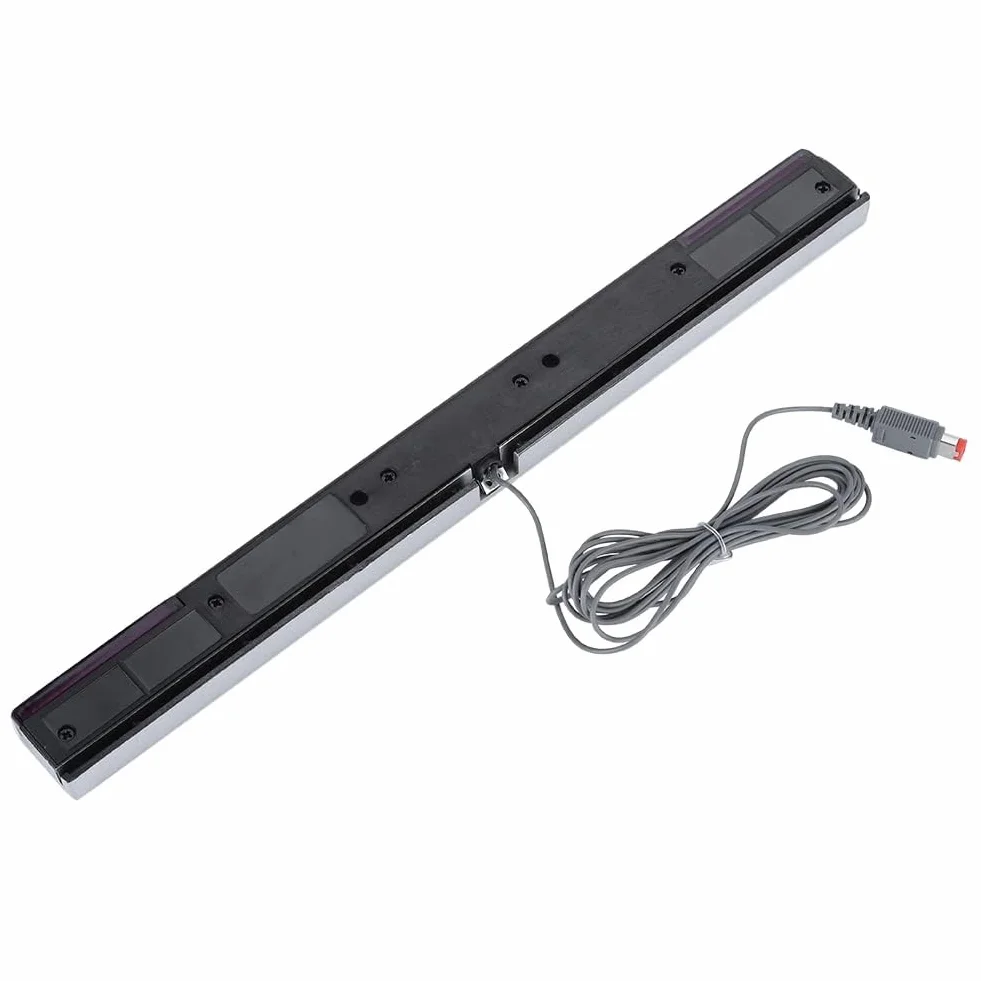 Dpofirs Pasek czujnika sygnału podczerwieni z podstawką, przewodowy odbiornik do konsoli /WIIU, łatwy montaż odbiornika nad lub pod monitorem telewizora