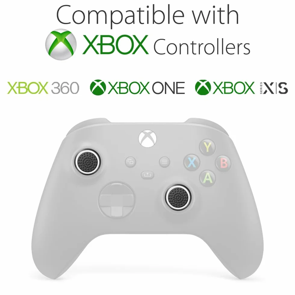 Fosmon Kij analogowy, joystick, nasadki Thumbstick, nakładka ochronna, uchwyty, nakładki silikonowe do PS4 | PS3 | Xbox ONE/ONE S | Xbox 360 | Nintendo Wii U Controller, Gamepad – biały/czarny – 2