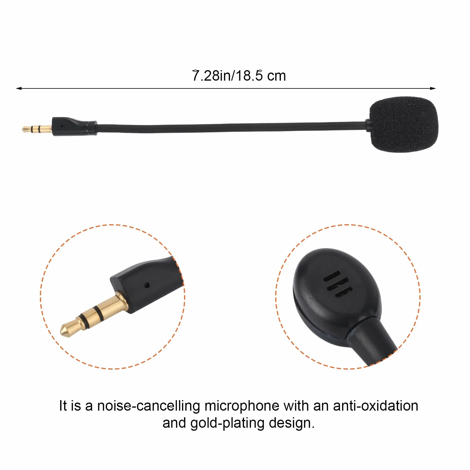 Zamienny Mikrofon do Logitech G Pro X1/X2, z 2 Zdejmowanymi Piankowymi Osłonami Akcesorium do Mikrofonu Gamingowego z Redukcją Szumów