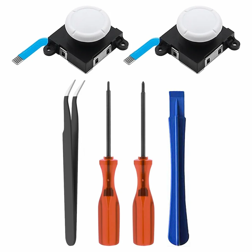Alnicov 6 sztuk części zamiennych do naprawy joysticka analogowego 3D z narzędziami naprawczymi do kontrolera NS Switch/Switch OLED Joy-Con/Switch Lite