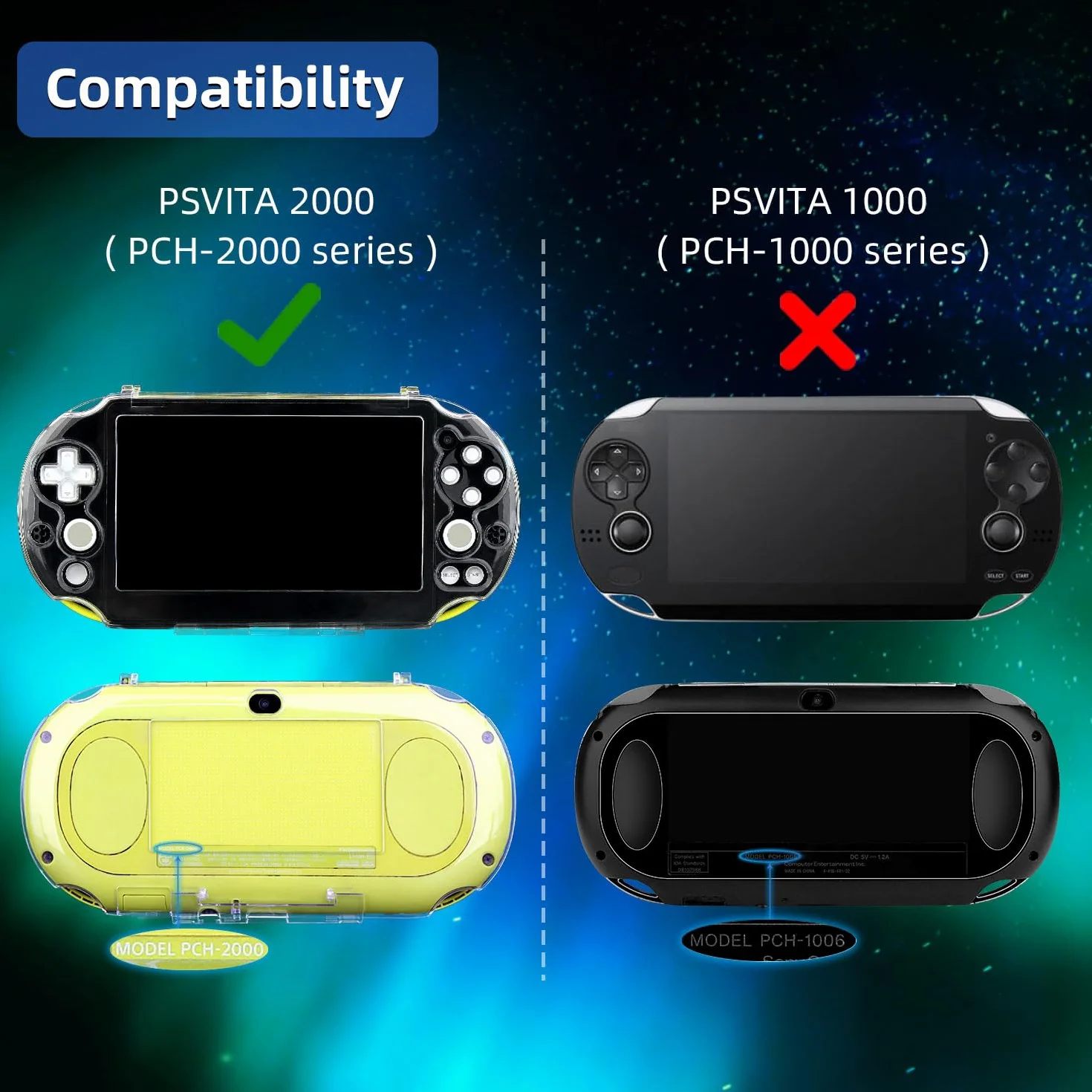 OSTENT Ochronna przezroczysta kryształowa twarda osłona do Sony PS Vita PSV 2000 PCH-2000