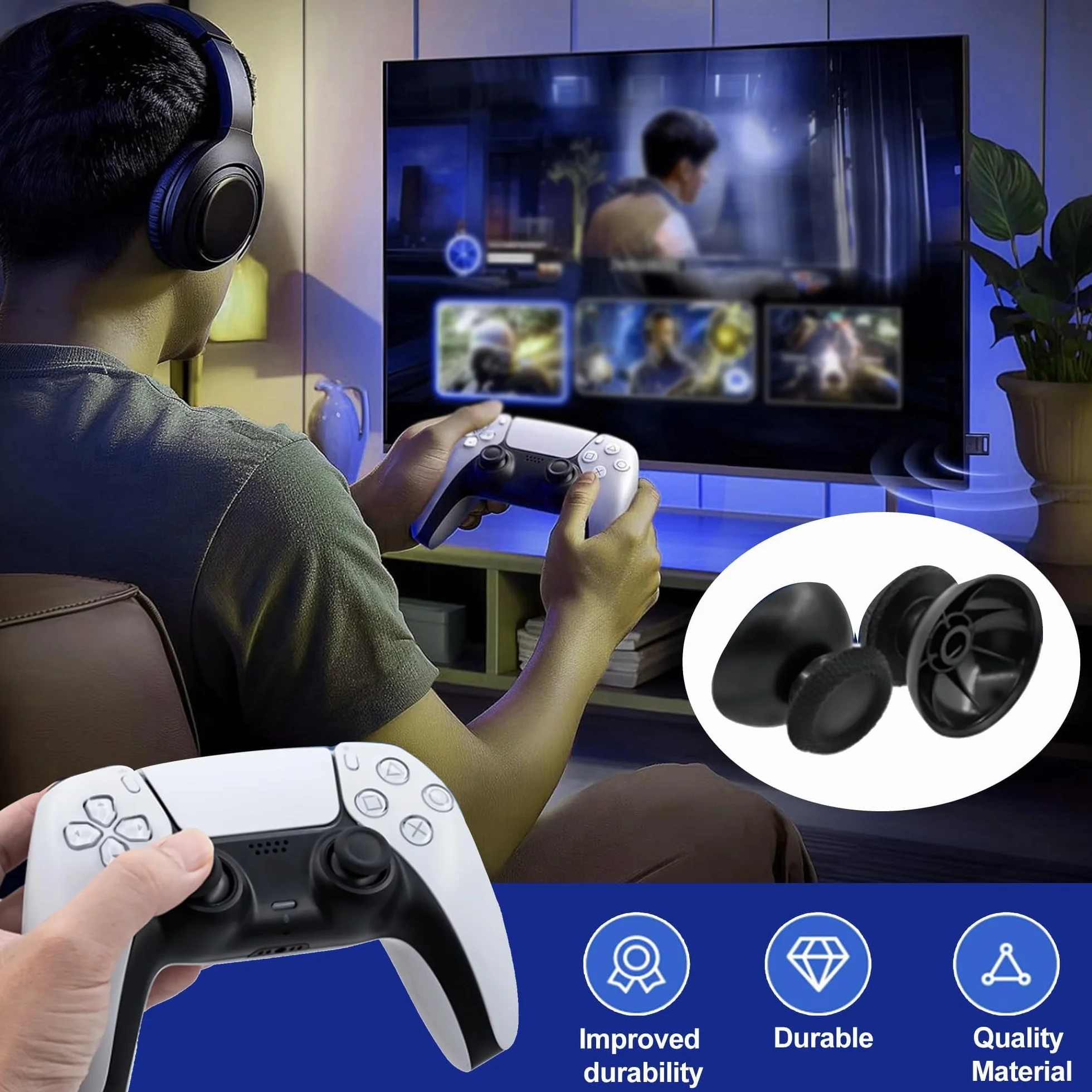 7-częściowy zestaw joysticków, analogowych i naprawczych, do kontrolera PS5, akcesoria zamienne do kontrolera PlayStation 5