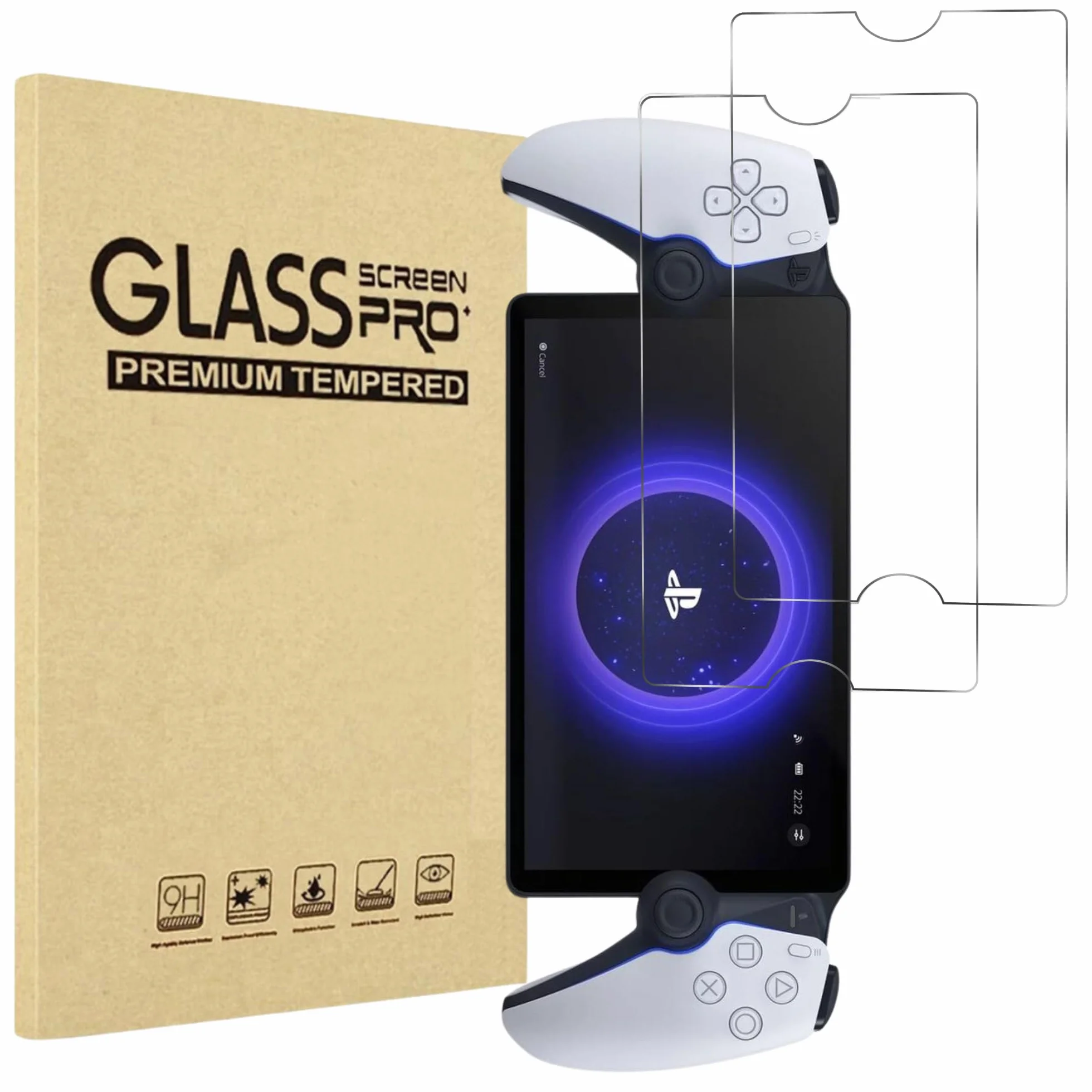 PHONILLICO Szkło hartowane do Sony Playstation PS5 Portal [2 sztuki] PS Portal Folia ochronna odporna na zarysowania osłona ekranu
