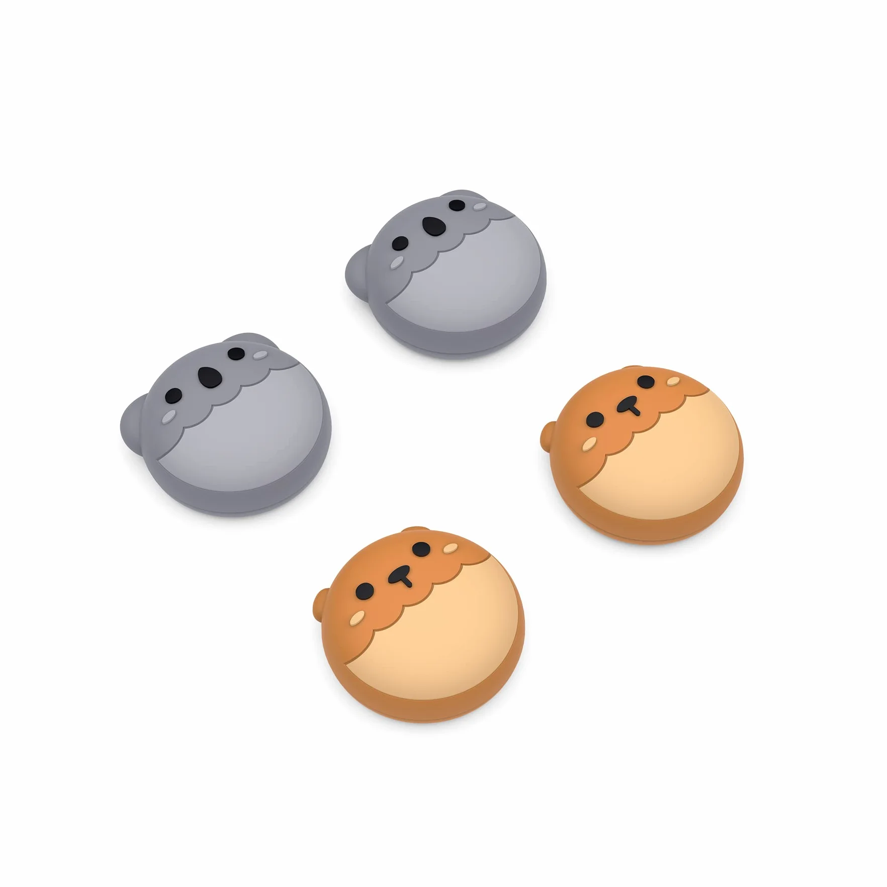 PlayVital 4PCS Thumb Grip Caps do ps5 Controller Nakładki na kciuk do ps4,Analogowa Osłona Sztyftu kompatybilny z Xbox Series X/S,Uchwytami na Kciuki do Switch Pro-Niedźwiedź Brunatny&Koala