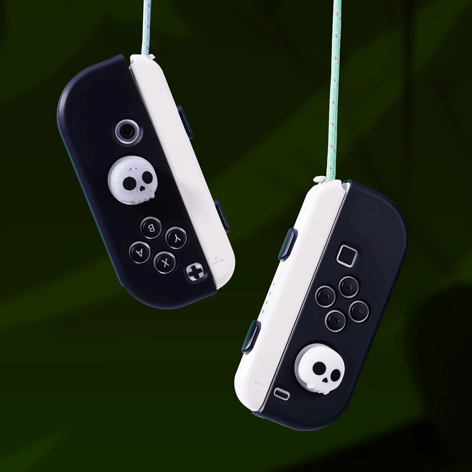 JINGDU Nintendo Switch Joy Silikonowe osłony analogowe z 4 szt. Joystick Caps Kit do przełączników/przełączników OLED/Switch Lite, czaszka