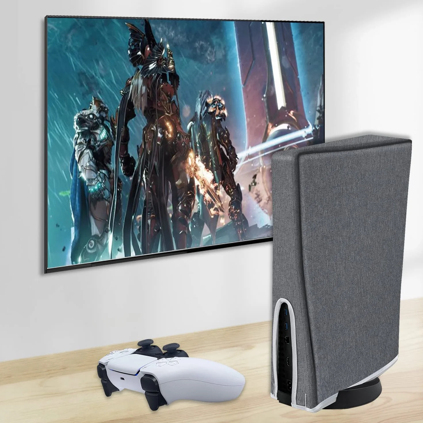 Mcbazel PS5 Pokrowiec ochronny Odporny na zarysowania Odporny na kurz / wodoodporny do konsoli PS5 Digital Edition / Ultra HD - szary(Nie dla PS5 Slim)
