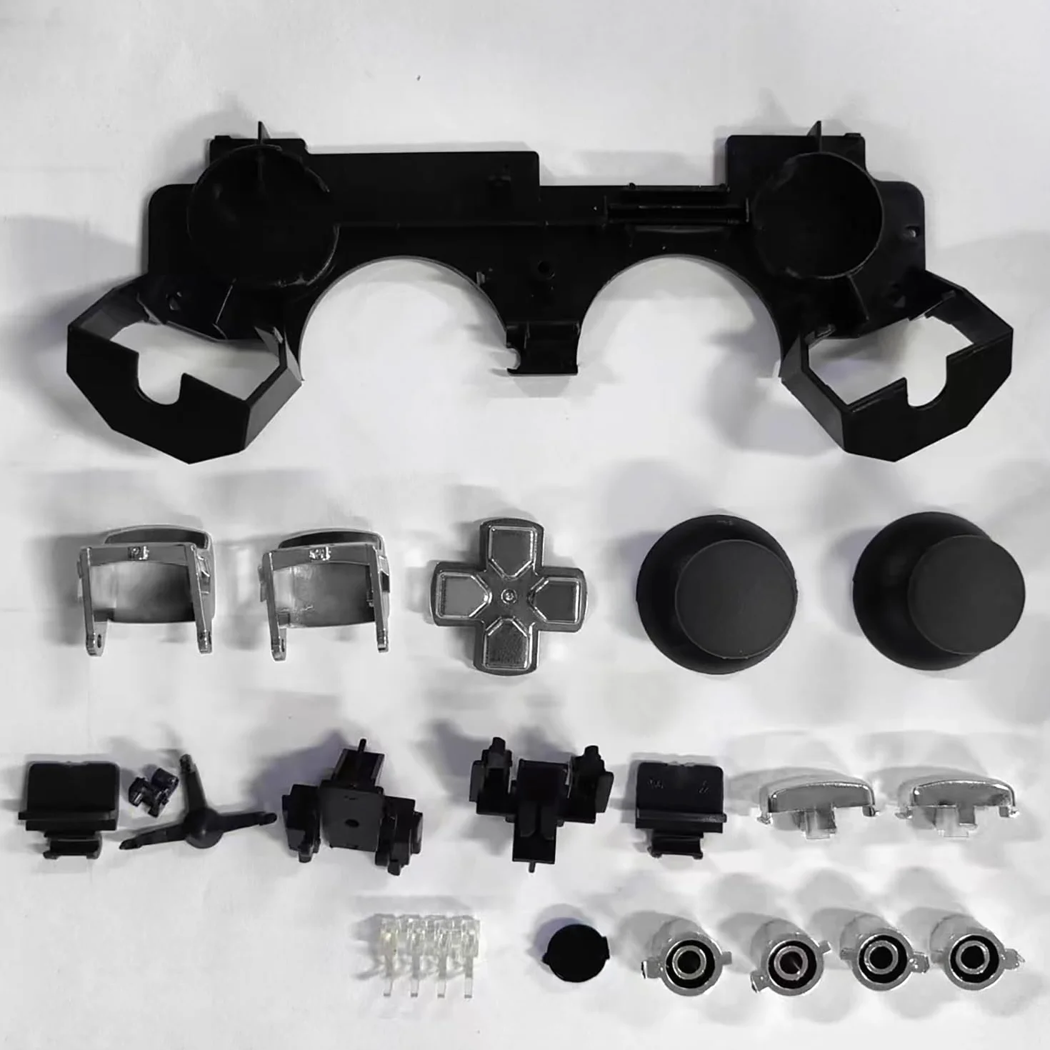 OSTENT Full Controller Shell obudowa Button Kit kompatybilny z kontrolerem Sony PS3 Bluetooth - kolor srebrny