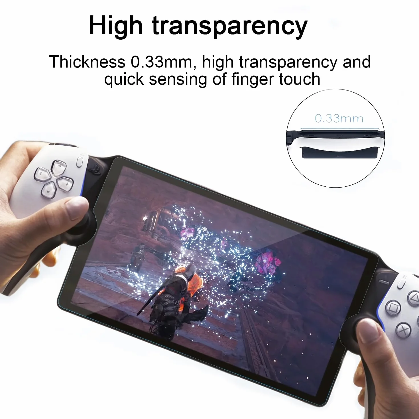 3 sztuki kompatybilnych z Sony PS5 PlayStation Portal, wodoszczelna folia ochronna na wyświetlacz ze szkła, ochrona przed zarysowaniami, folia ochronna na portal PS5
