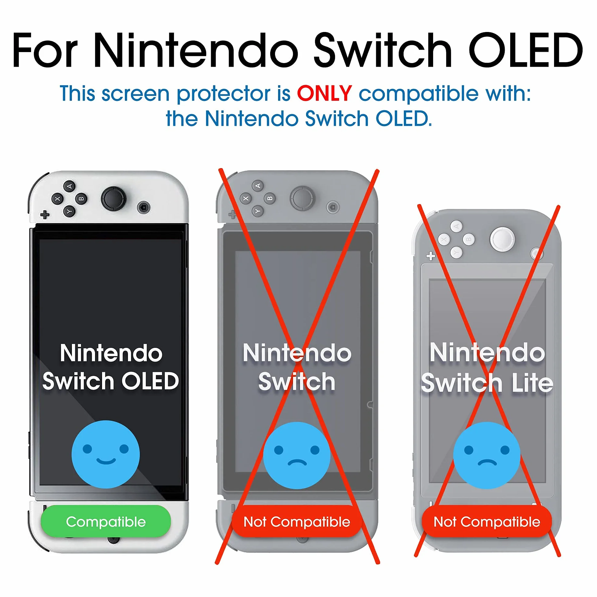 amFilm Ochraniacz ekranu 3 Sztuki do Nintendo Switch OLED Model 2021, amFilm Szkło Hartowane Ochraniacz Na Ekran do Nintendo Switch OLED