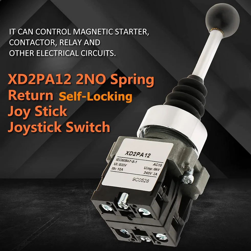 Joystick Switch, AC 3000 V 2 NO chwilowy 2-pozycyjny monolever zamiennik przełącznika joystick dla XD2PA12, sprężynowy drążek radosny