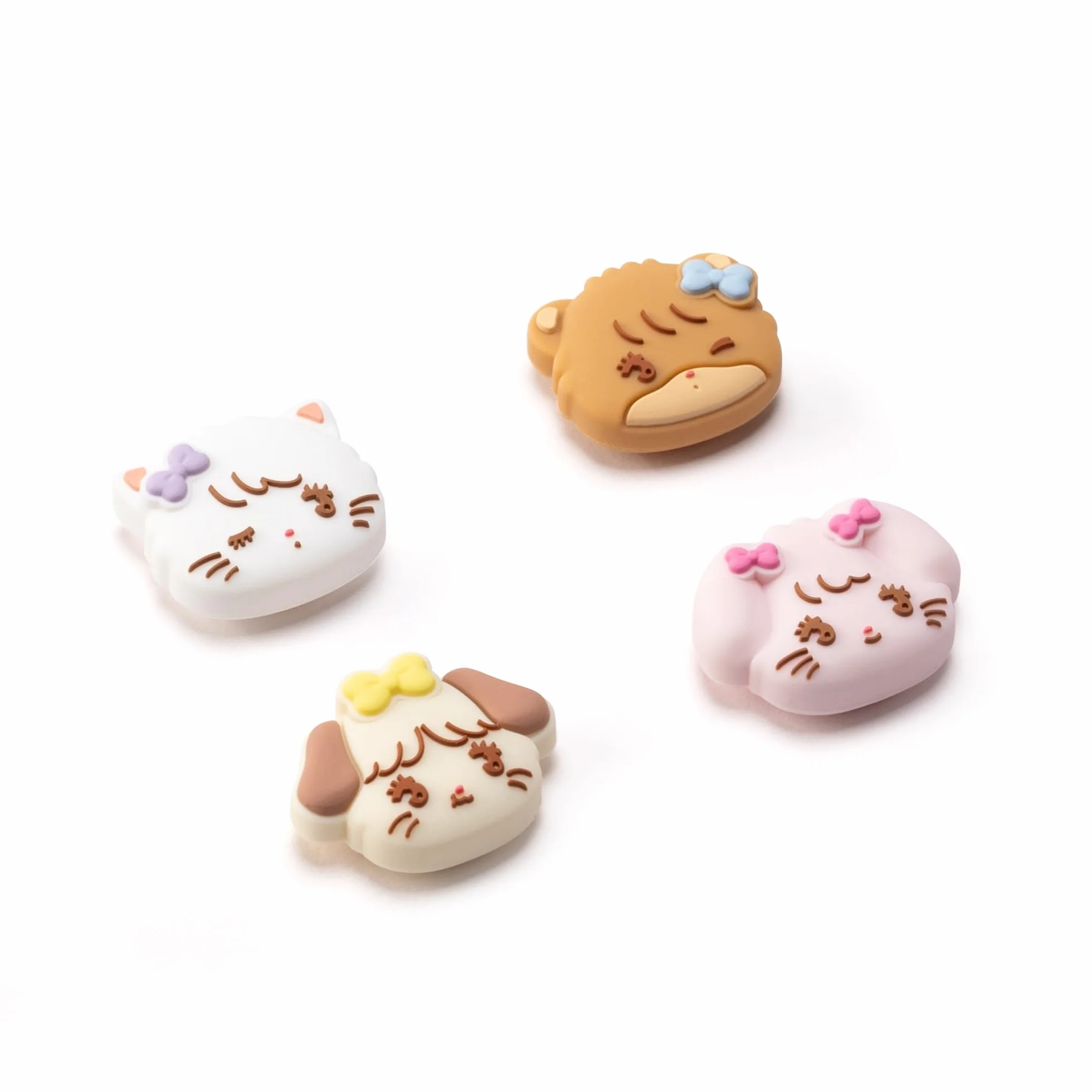 GeekShare 4PCS Switch Thumb Grip Caps, Kawaii Thumbstick Caps, Miękkie silikonowe etui na joysticka Kompatybilne z Switch/OLED/Switch Lite - Mikko Sweet Thoughts