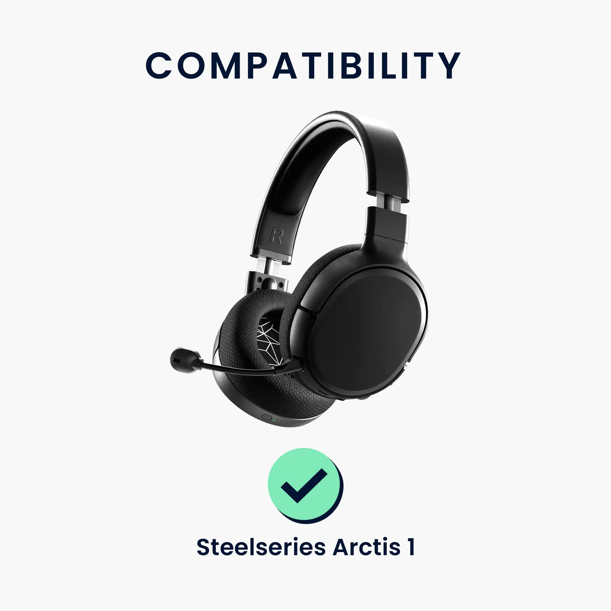 kwmobile Zamienne słuchawki mikrofon kompatybilny ze Steelseries Arctis 1 Headset - słuchawki gamingowe mikrofon z wtyczką jack 3,5 mm - czarny