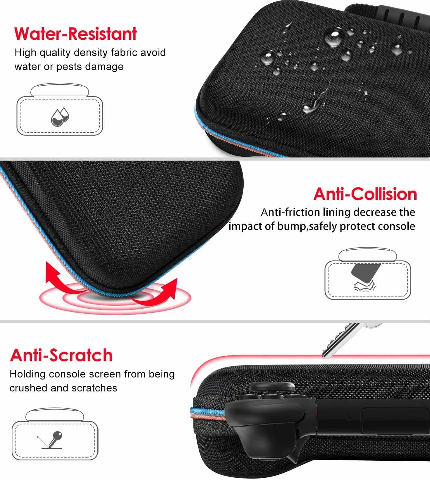 ivoler Torba kompatybilna z Nintendo Switch 2 model 2025, przenośna ochronna twarda obudowa, etui z miejscem na 12 gier i innymi akcesoriami (12 cali)