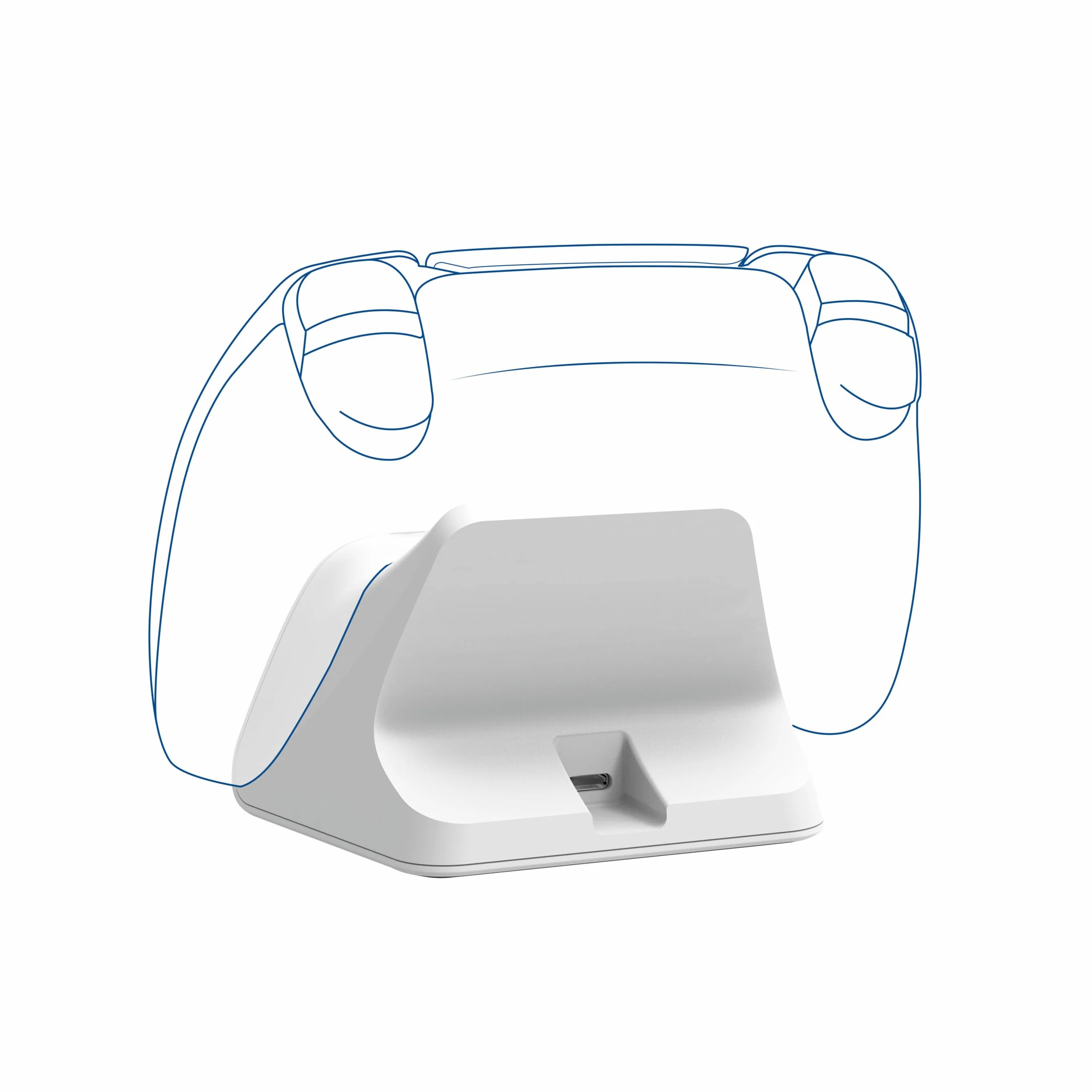 Trust GXT 255W PS5 stacja ładująca do kontrolera Dualsense, Playstation 5 LED z designerskim miejscem, szybkie ładowanie, antypoślizgowa podkładka, w zestawie kabel USB-C C, akcesoria PS5, biała