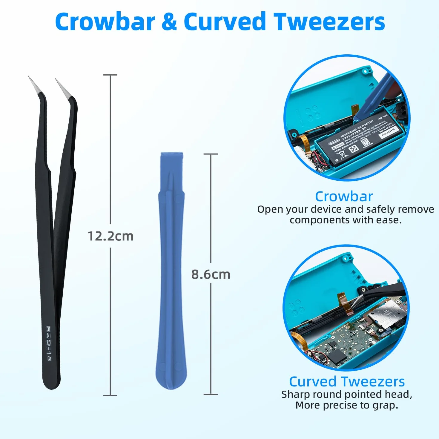 Tolesum Switch Joycon 3D Joystick Analogowy Zestaw Naprawy dla NS Switch/przełącznik OLED Joy-Con/Switch Lite Controller z Narzędziami Naprawy-Czarny