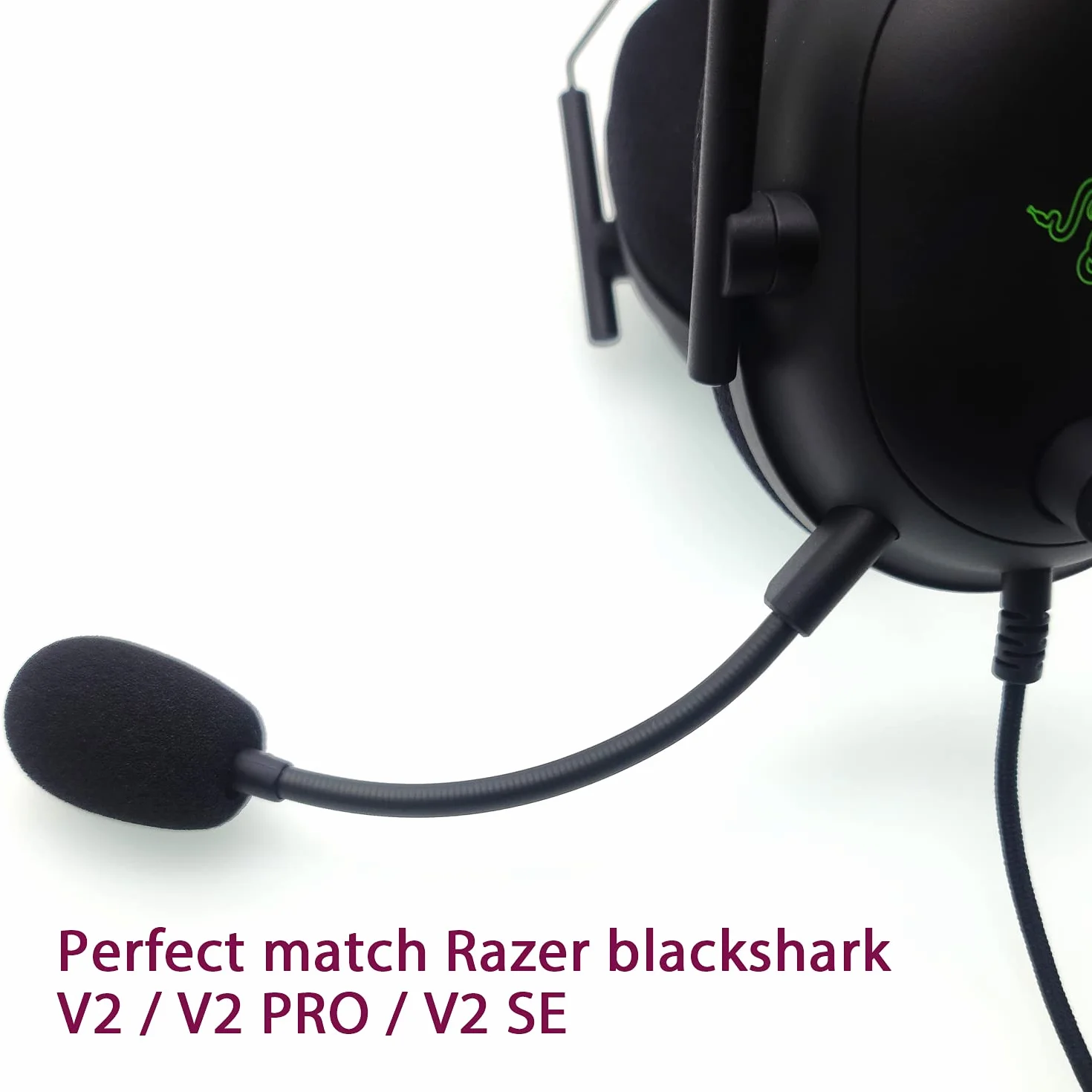 Zamiennik mikrofonu pasuje do bezprzewodowych zestawów słuchawkowych do gier Razer BlackShark V2, V2 Special Edition, redukcja szumów 3,5 mm Jack Boom BlackShark zestaw mikrofonów do gier PC z 2 szt.