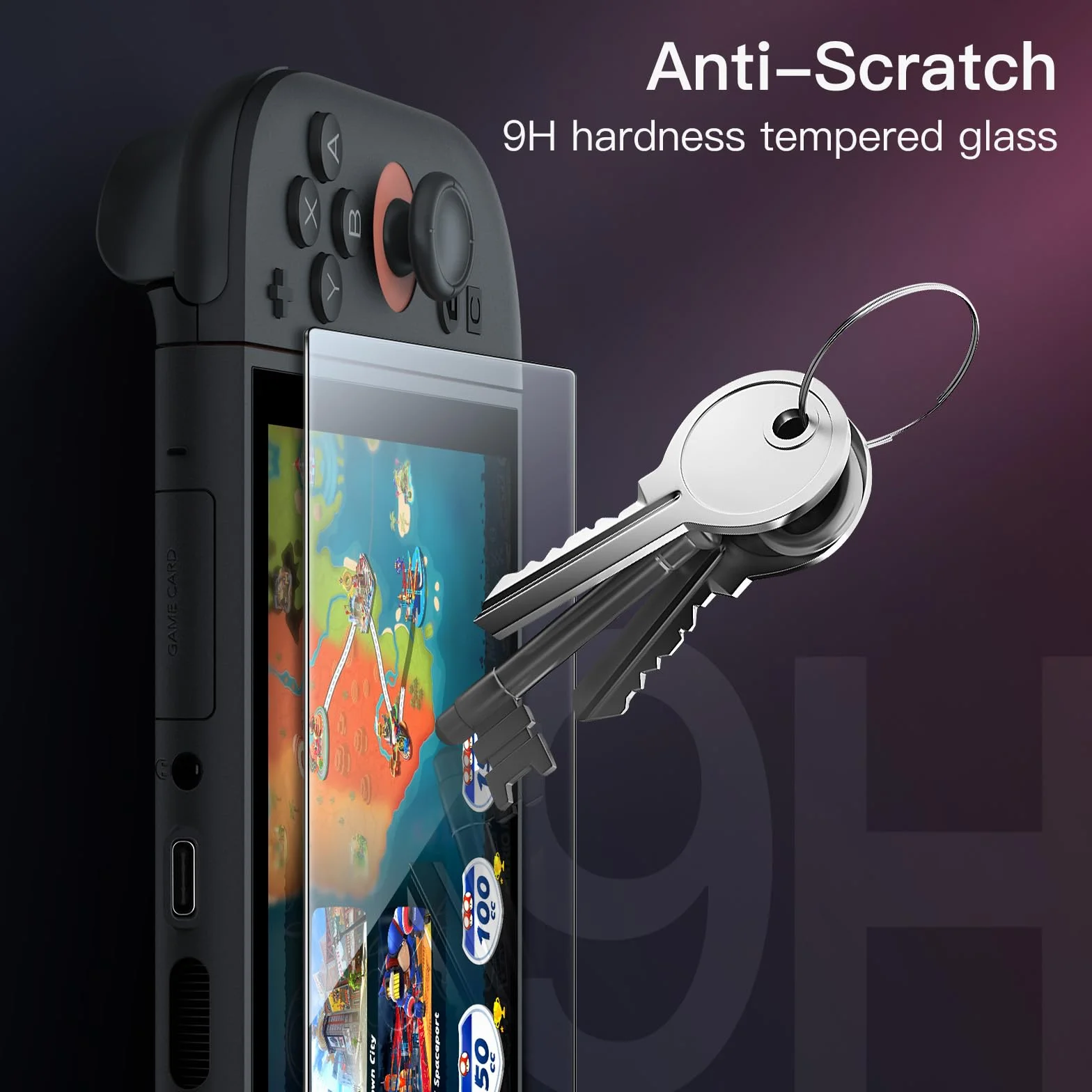 JETech Ochraniacz Ekranu dla Switch 2 2025, Film Szkło Hartowane 9H z Narzędzie Łatwej Instalacji, Antyzarysowania, HD Przejaśniać, 2 Sztuki