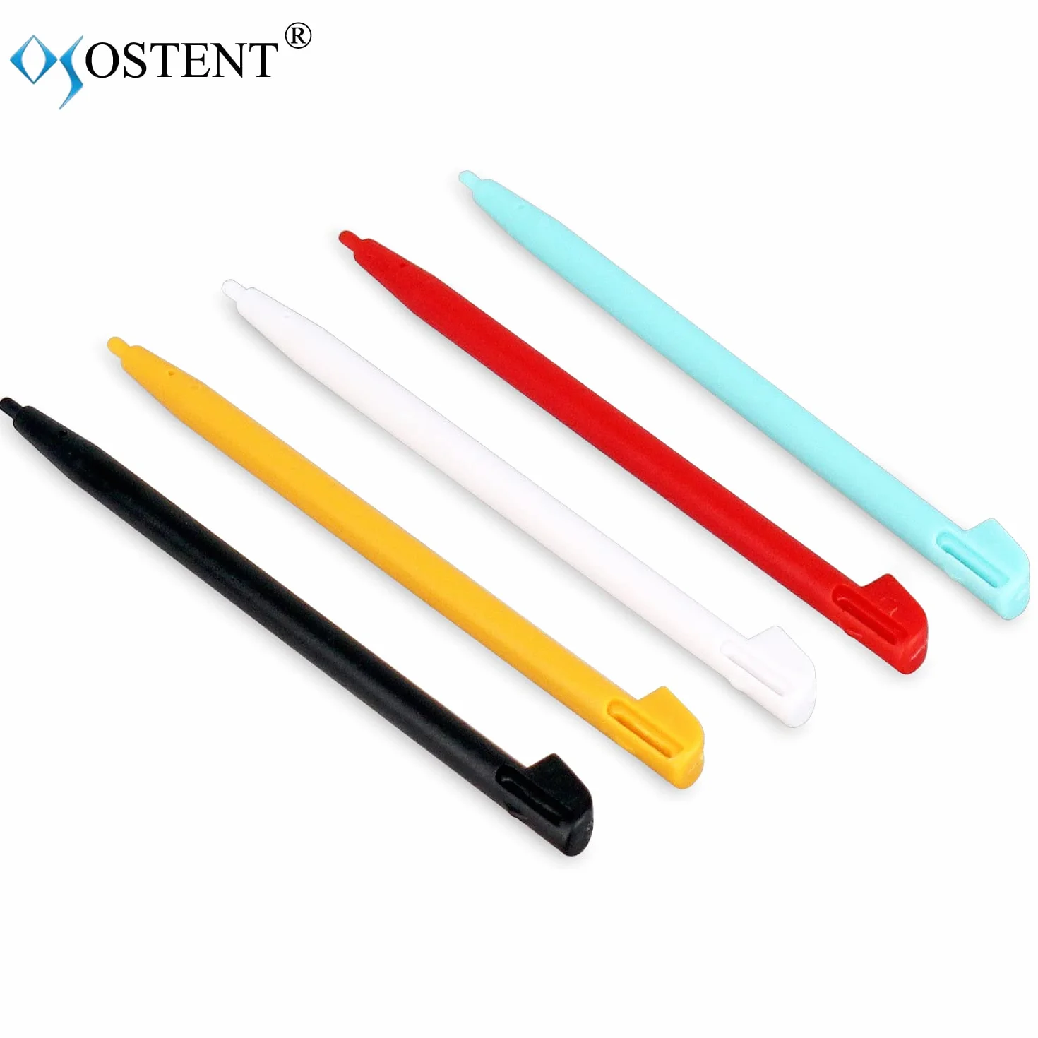 OSTENT Plastikowy kolorowy rysik dotykowy kompatybilny z Nintendo Wii U Gamepad opakowanie 5 sztuk