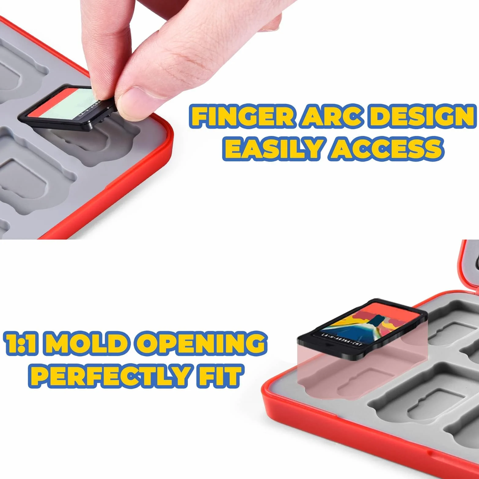 PALPOW Switch Game Holder - 24 Card Slots, Compatible with Nintendo Switch Games & Micro SD Cards - Red