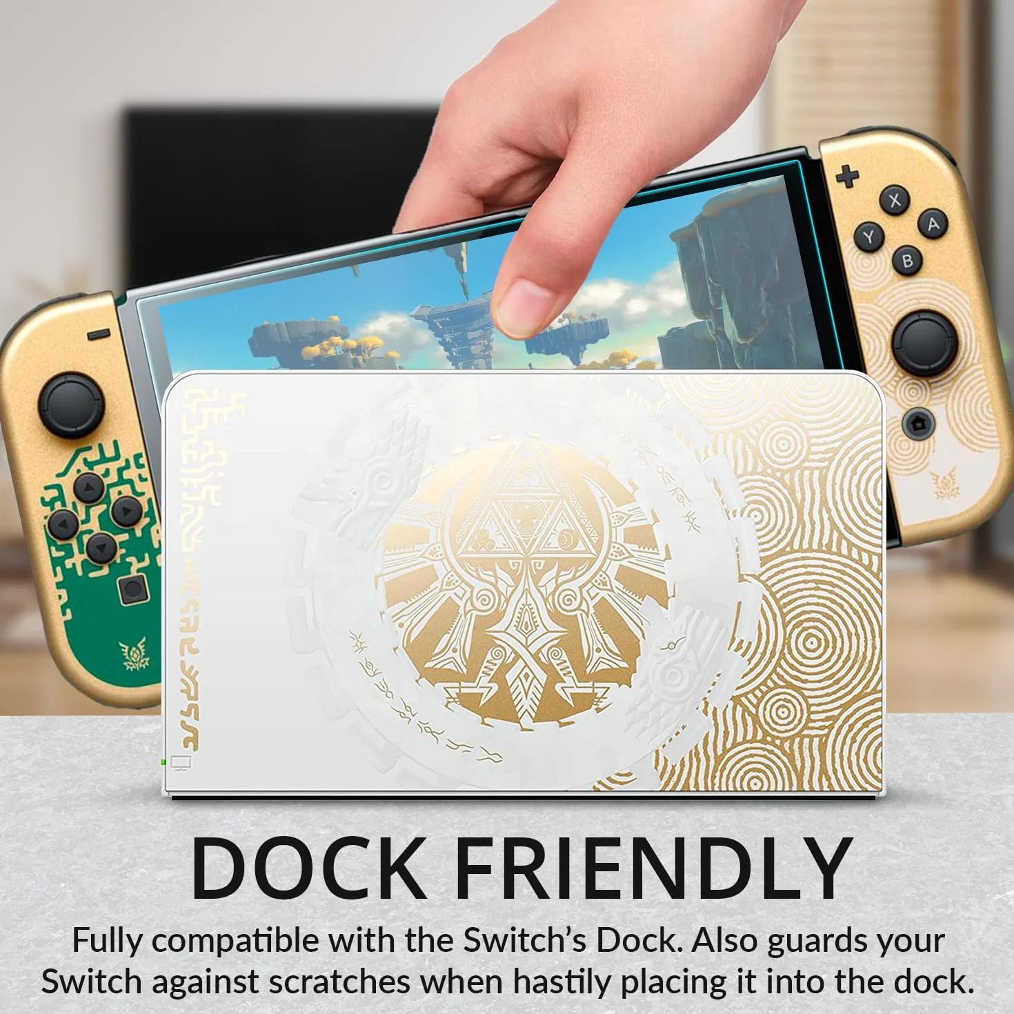 Orzly Zestaw ochraniaczy ekranu do konsoli Nintendo switch OLED model 2021-4-pakowe szkło hartowane z akcesoriami do łatwej instalacji Dożywotnia edycja