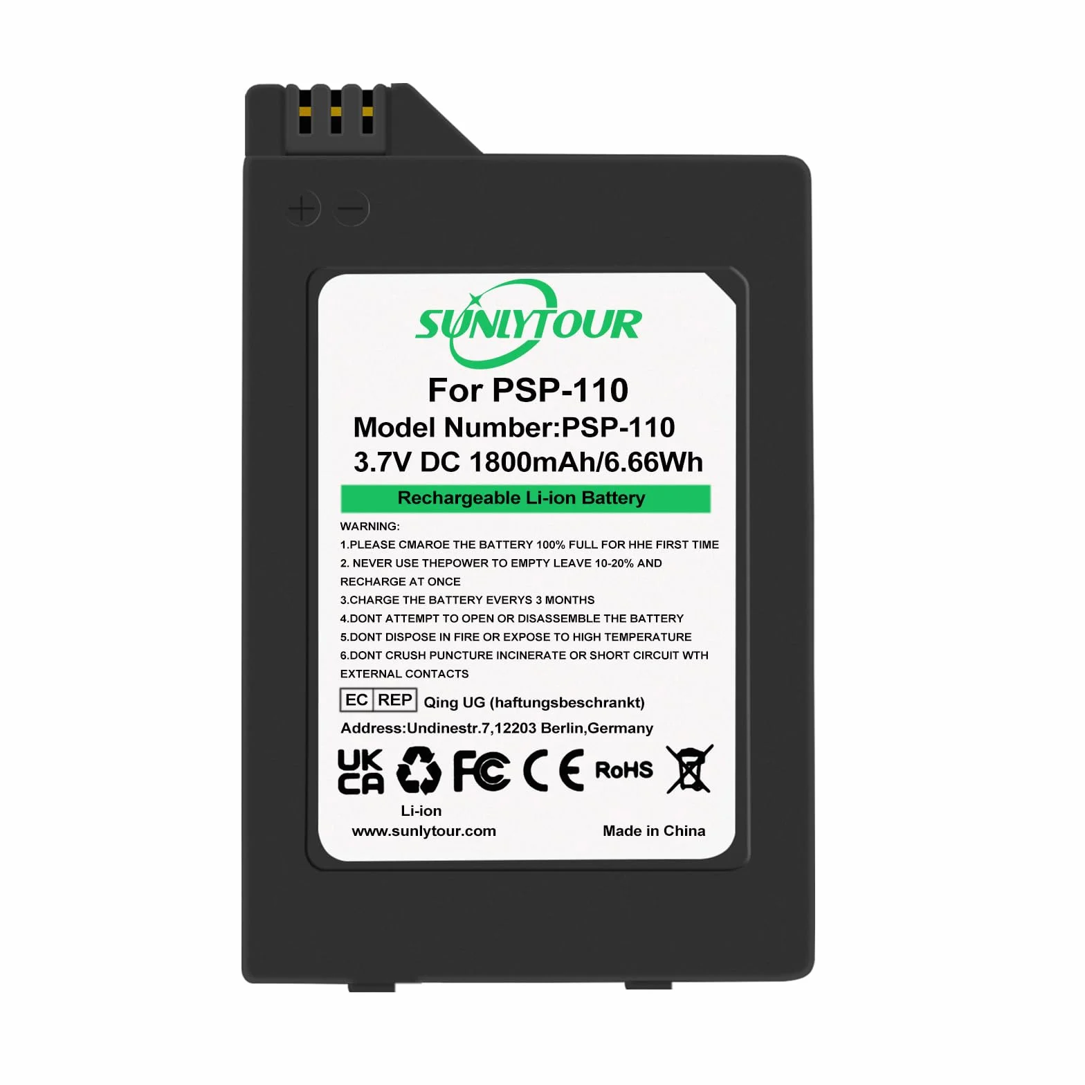 PSP-110 bateria PSP-110 PSP 110 wymienna bateria 1800mAh kompatybilna z przenośną konsolą Playstation PSP serii 1000