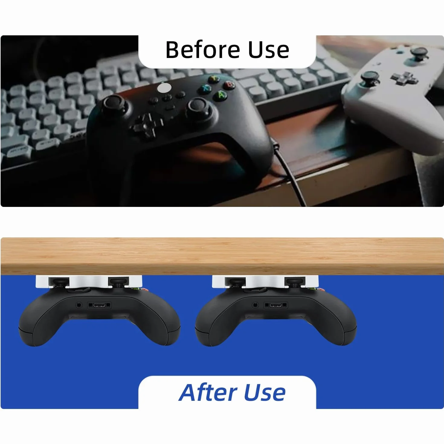 Mcbazel Uchwyt na kontroler pod biurkiem dla kontrolera Xbox 360/One/Series X/S