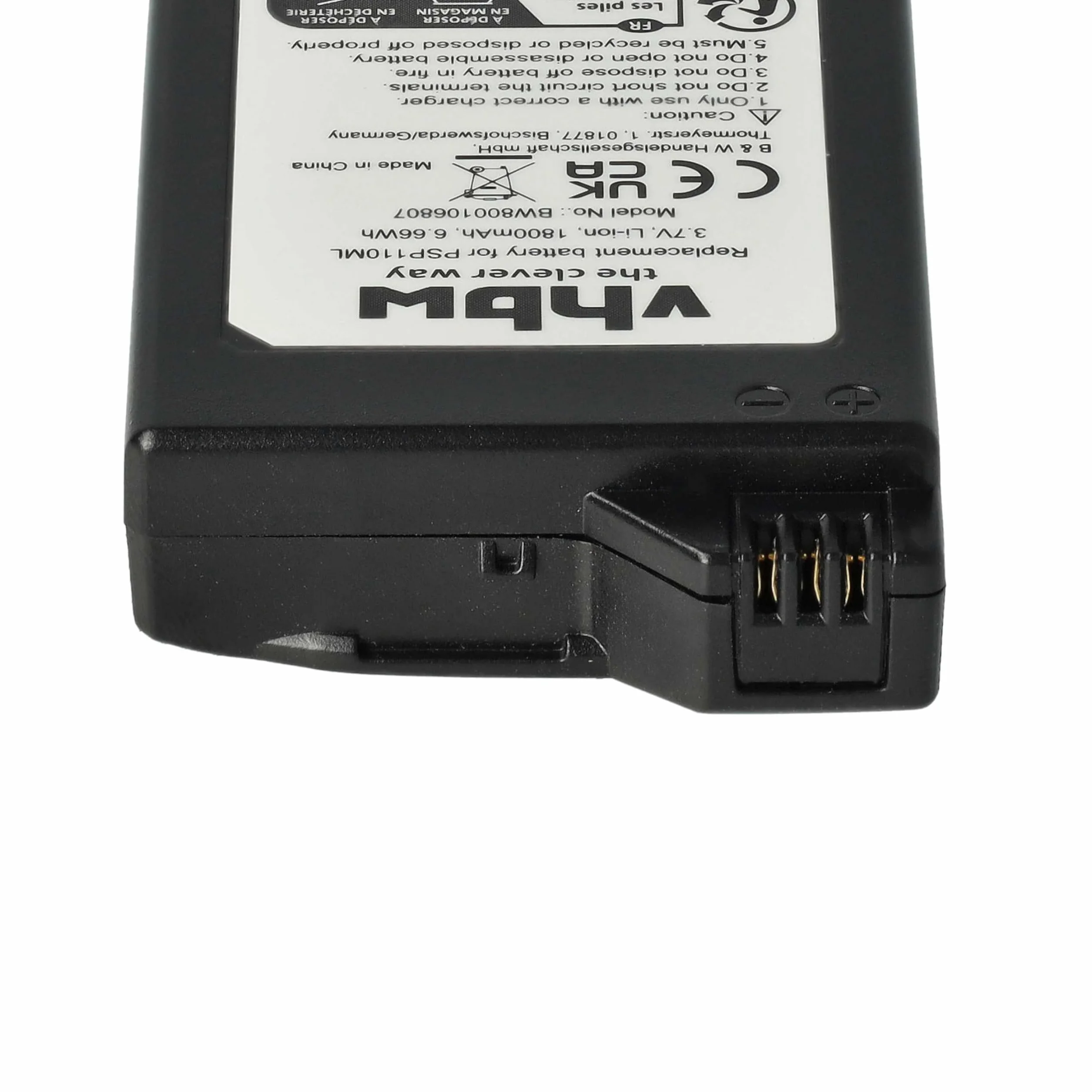 vhbw Bateria kompatybilna z Sony PlayStation Portable PSP-1000, PSP-1000K-CW, PSP-1001, PSP-1004, PSP-1006 - zamiennik do PSP-110, PSP-280G (1800mAh)