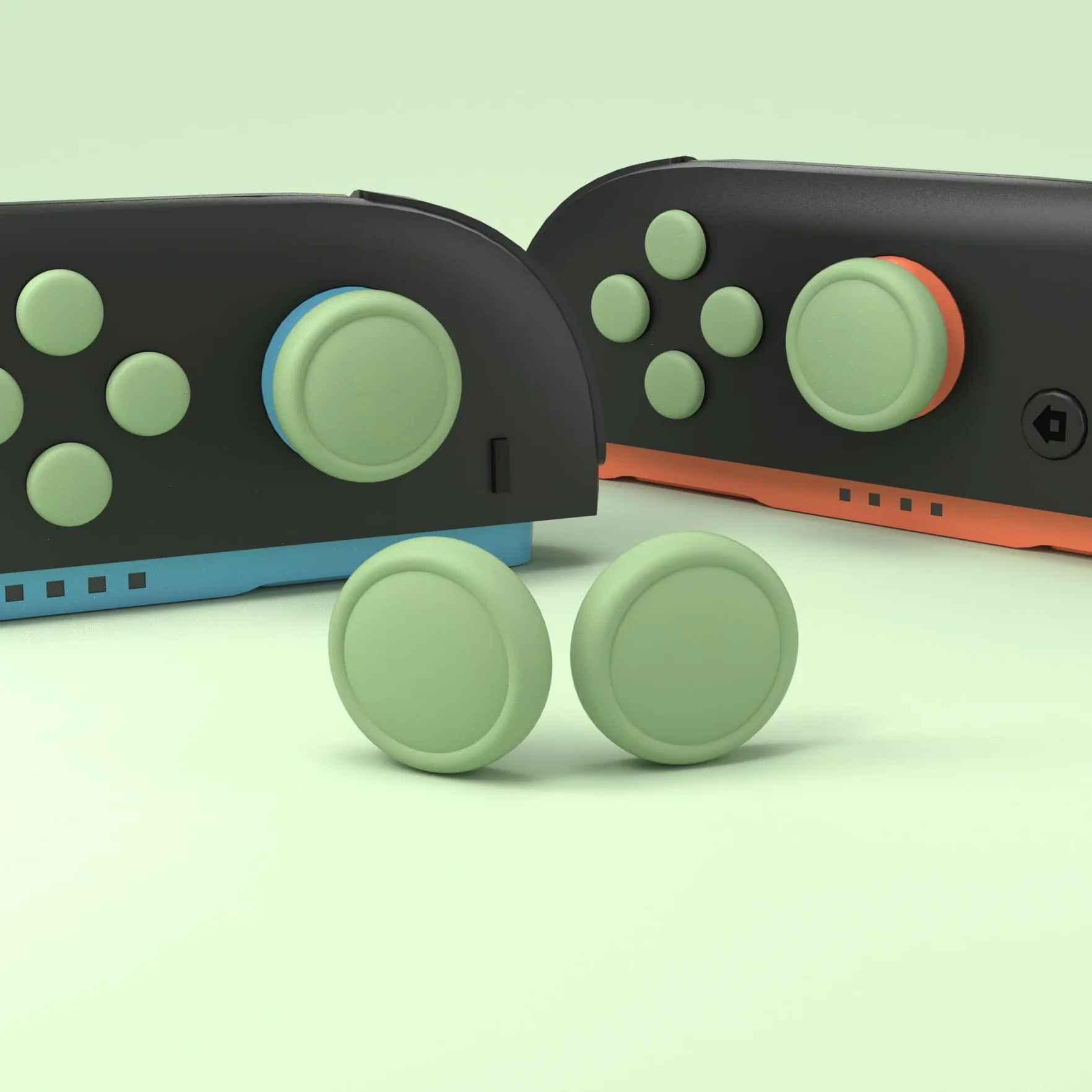 PlayVital Nakładki na Drążki i Przyciski do Switch 2 Joycon,Osłony Analogowe i Przyciski do Switch 2,Thumbstick Gripy Ochronne–Zielona Matcha