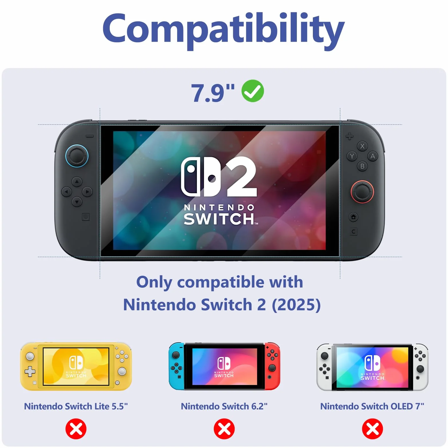 Vancle Szkło hartowane do Nintendo Switch 2 2025, [twardość 9H], wysokoaluminowe szkło pancerne z ramą montażową, kompletny zestaw instalacyjny, bez pęcherzyków, odporne na zarysowania, Ultra HD do