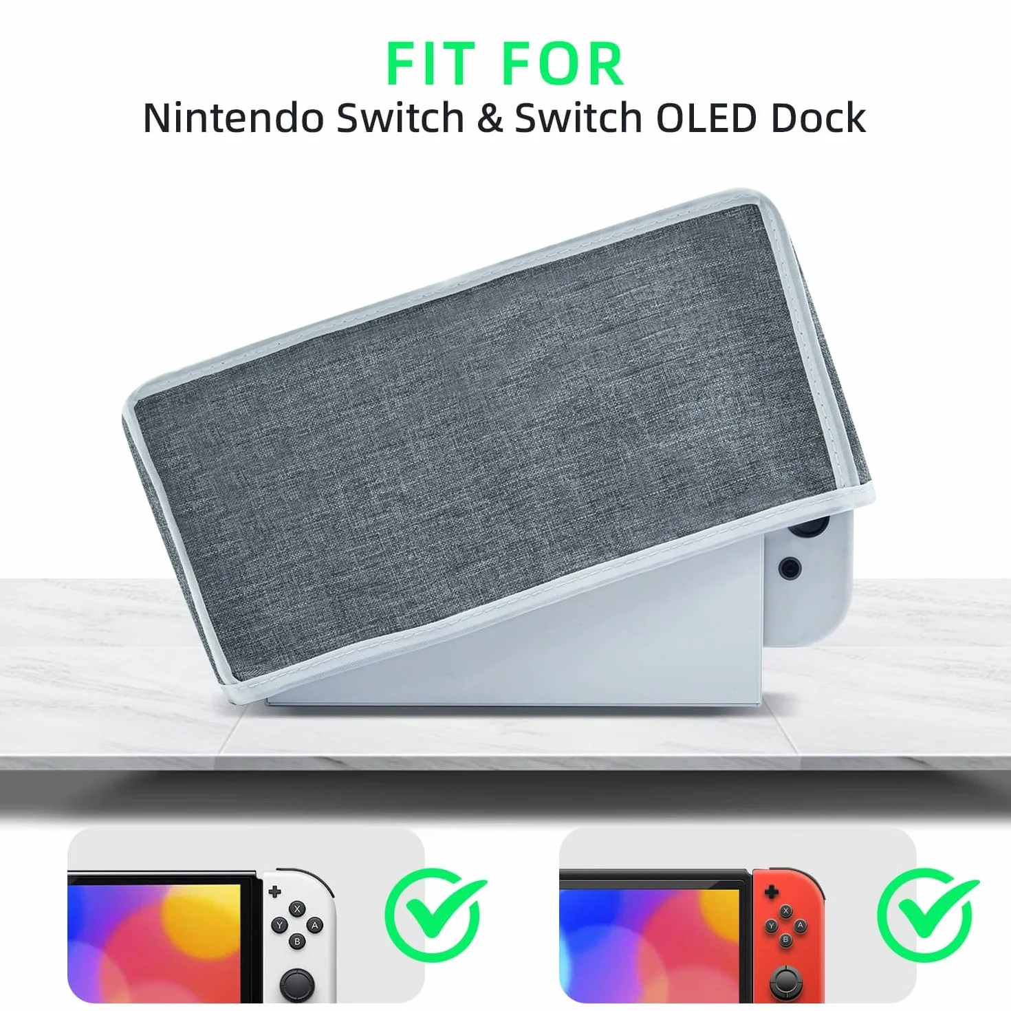 Mcbazel Osłona przeciwpyłowa odporna na zachlapanie osłona do przełącznika NS / Switch OLED – szara