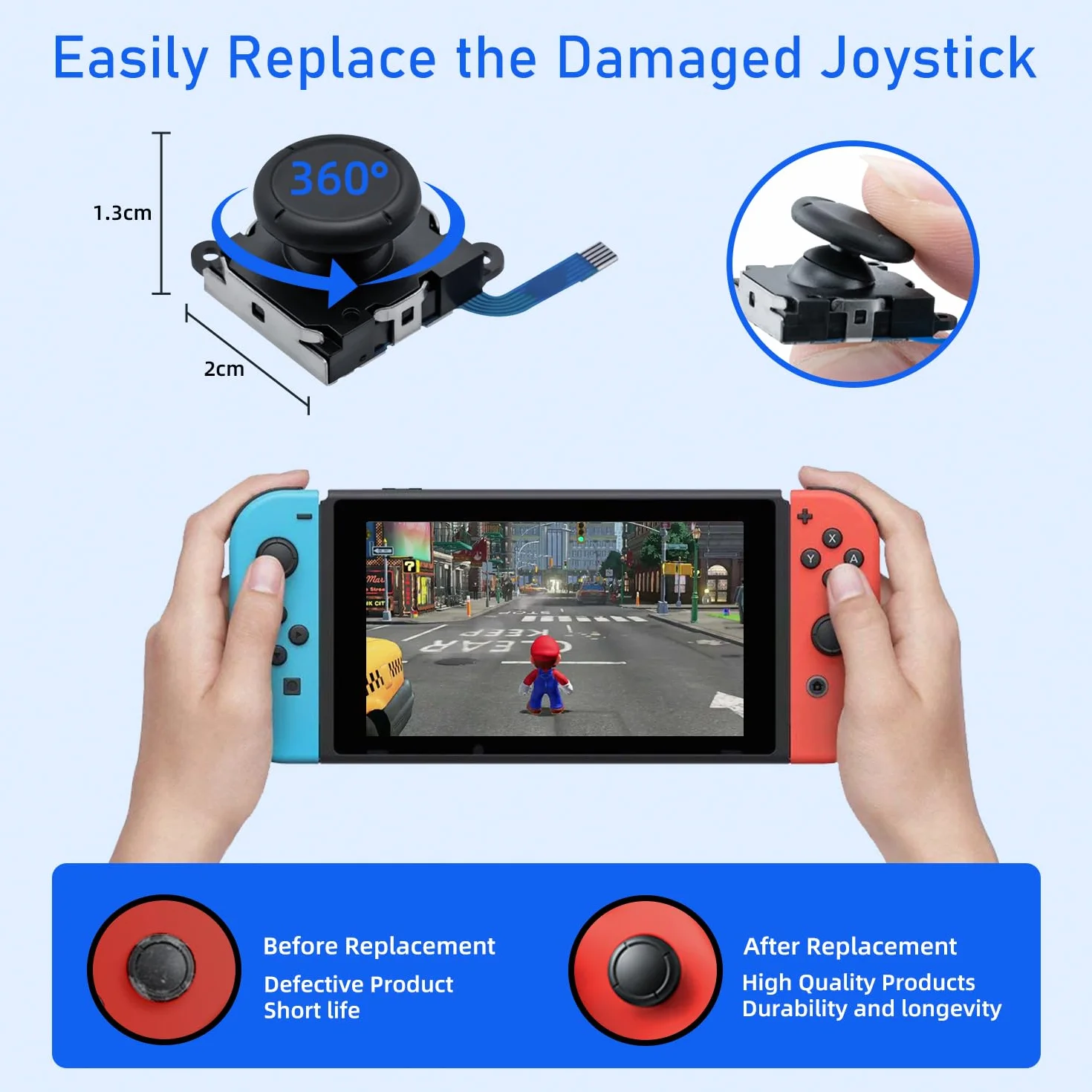 Wigearss 2 szt. Wymiana 3D Joystick Analogowy i Naprawa Narzędzia do NS Switch/Przełącznik OLED Joy-Con Controller/Switch Lite