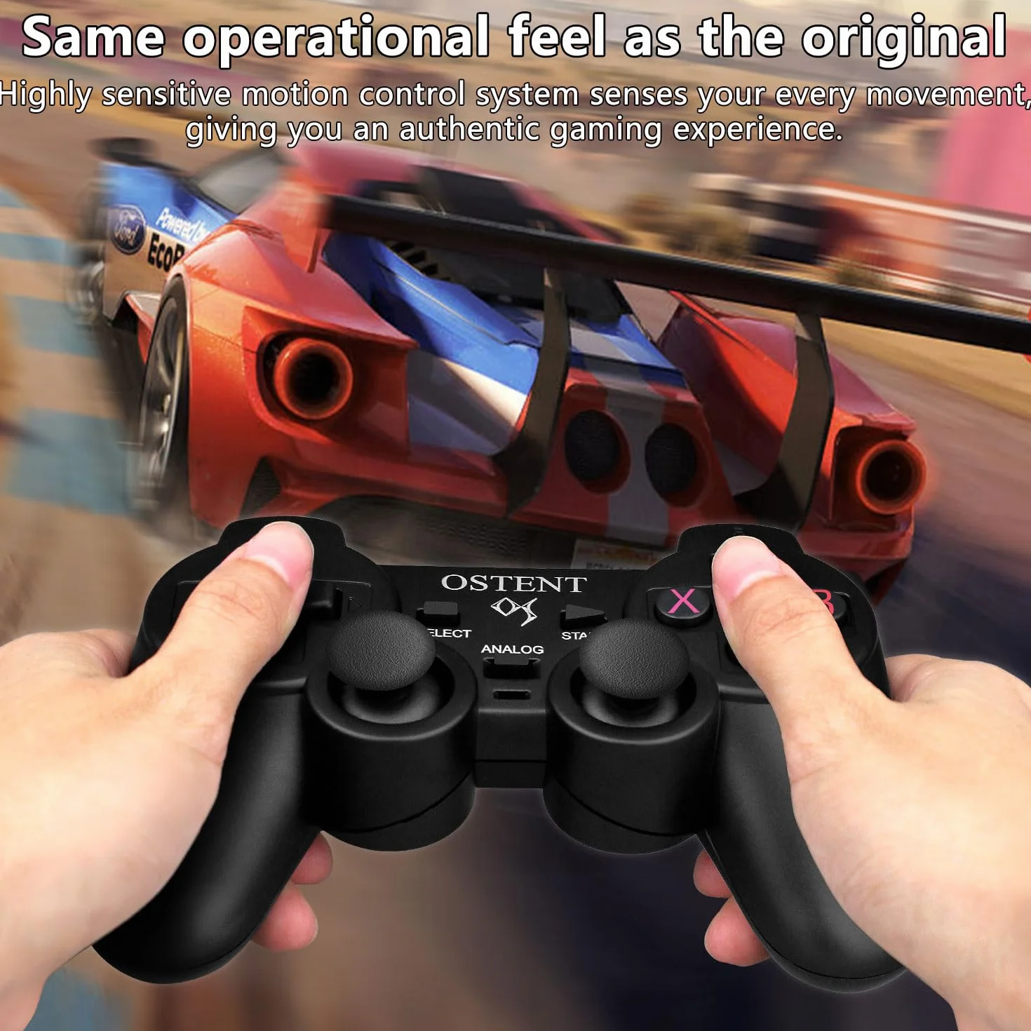 OSTENT Przewodowy Analogowy Kontroler Gamepad Joystick Joypad dla Konsoli Sony Playstation PS2 PS1 PS One PSX Dual Shock z funkcją wibracji do gier wideo