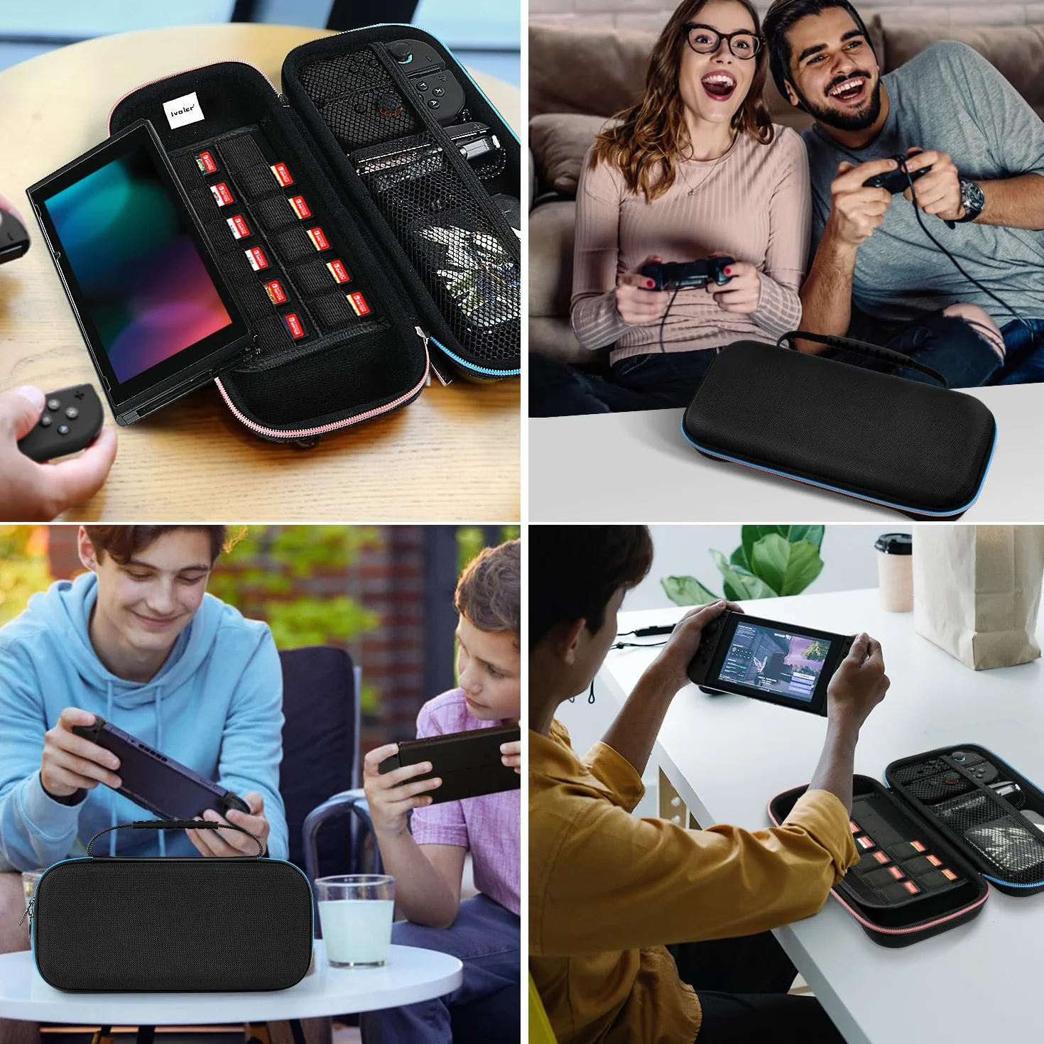 ivoler Torba kompatybilna z Nintendo Switch 2 model 2025, przenośna ochronna twarda obudowa, etui z miejscem na 12 gier i innymi akcesoriami (12 cali)