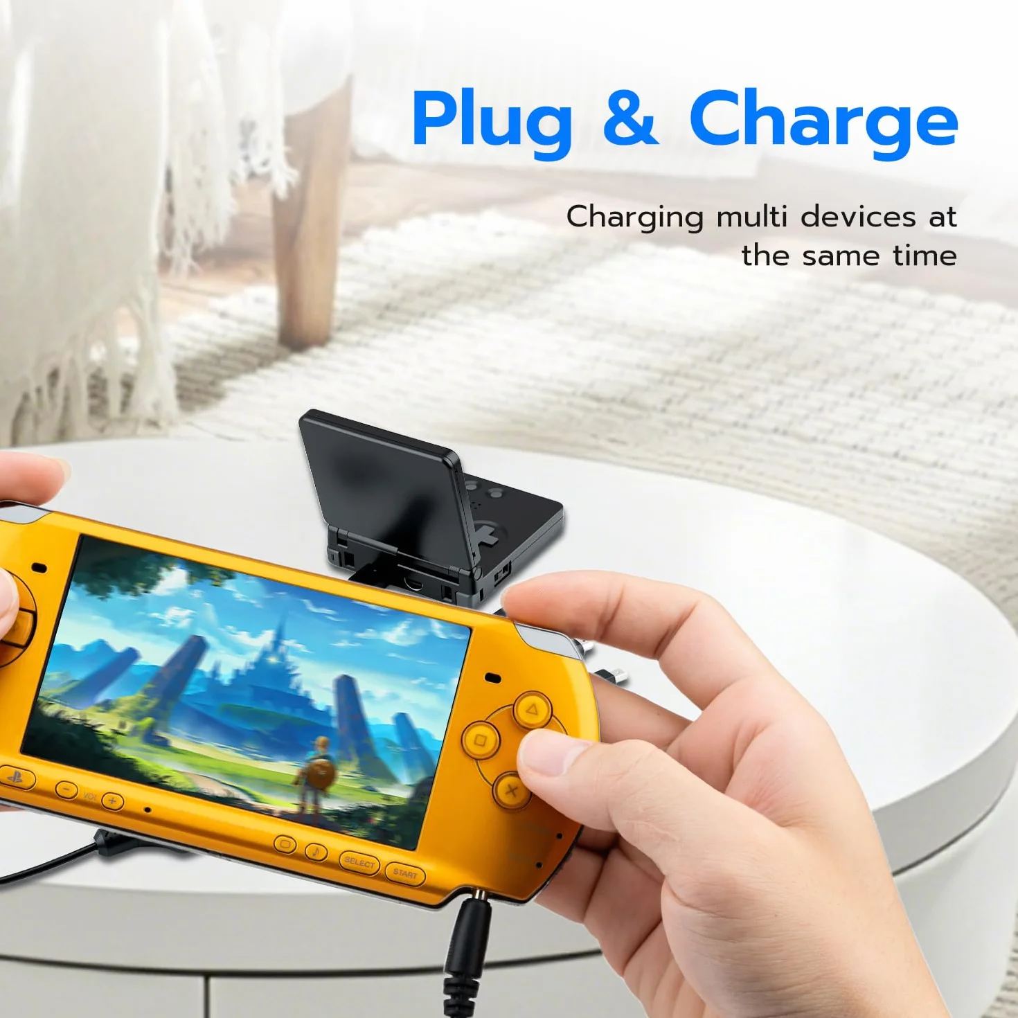 Mcbazel Kabel ładujący 6 w 1 typ C do NS DSi, 3DS, 2DS (w tym XL i nowe modele), DS, DS Lite, WII U, GBA SP, PSP1000 2000, 3000, PS VITA1000