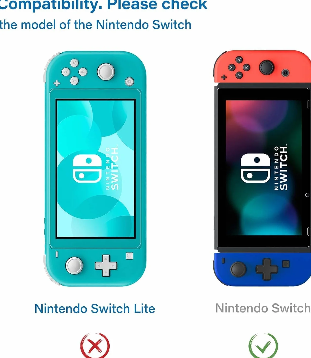 NEW'C 2 sztuki Szkło dla Nintendo Switch Hartowane i Folia Ochronna Ochraniacz Ekranu - Bez pęcherzyków powietrza, odporność na zarysowania