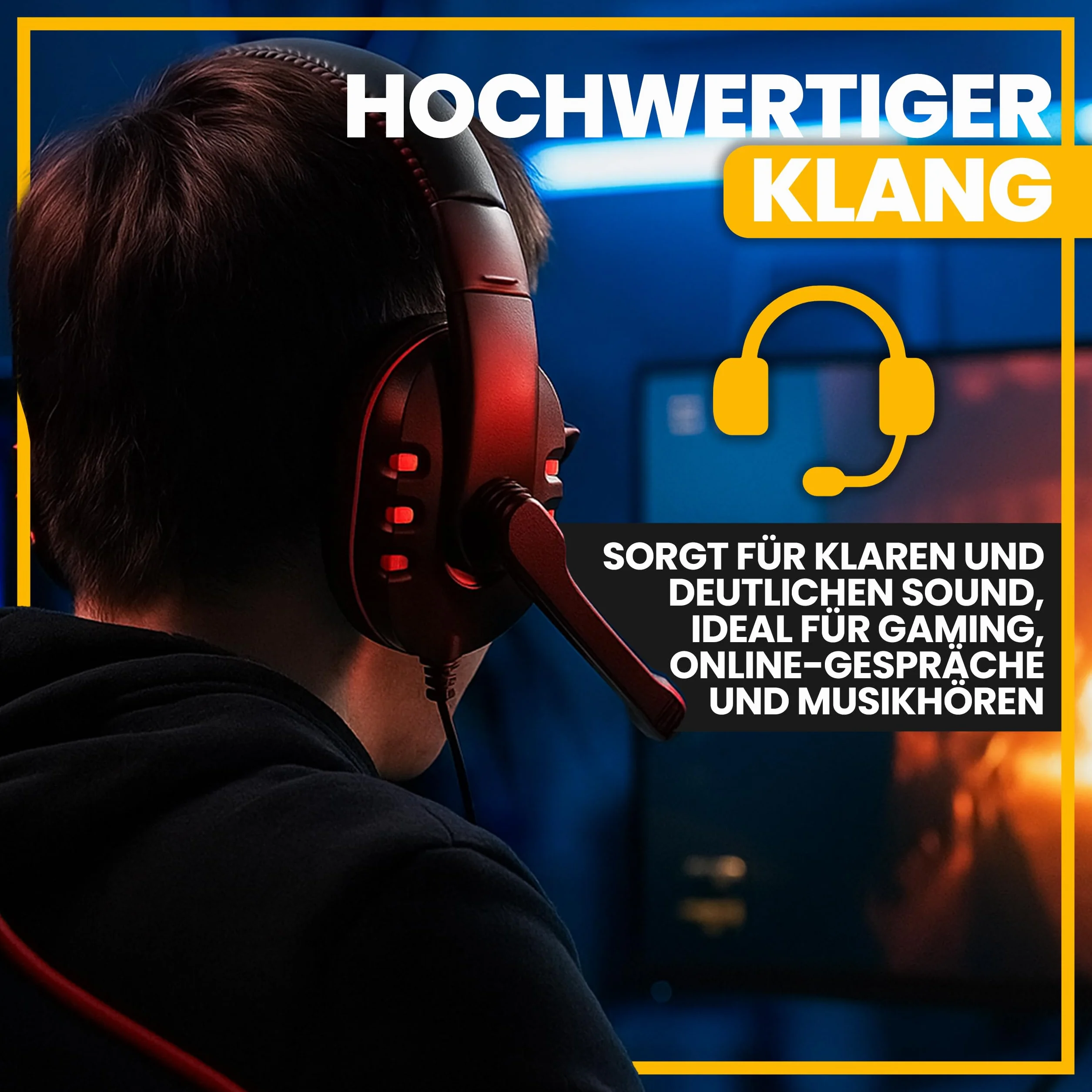 Retoo Zestaw słuchawkowy dla graczy, słuchawki nauszne z kablem do PS4, PS5, PC, Xbox, słuchawki dla graczy z mikrofonem, przewodowy zestaw słuchawkowy z mikrofonem, 18 cm x 18,5 cm x 7 cm