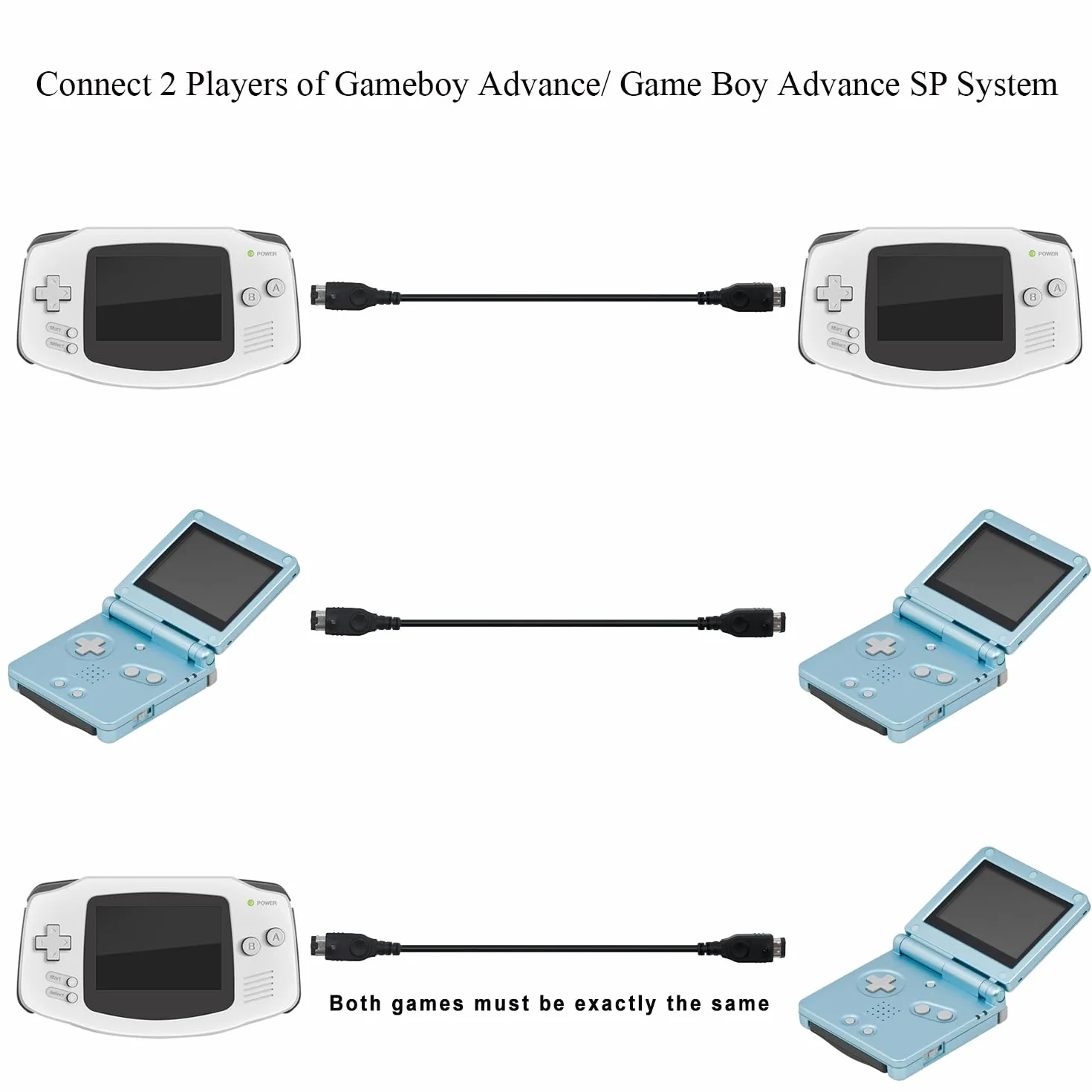 OSTENT Łącze do gier dla 2 graczy Kabel połączeniowy dla Nintendo Gameboy Advance GBA SP