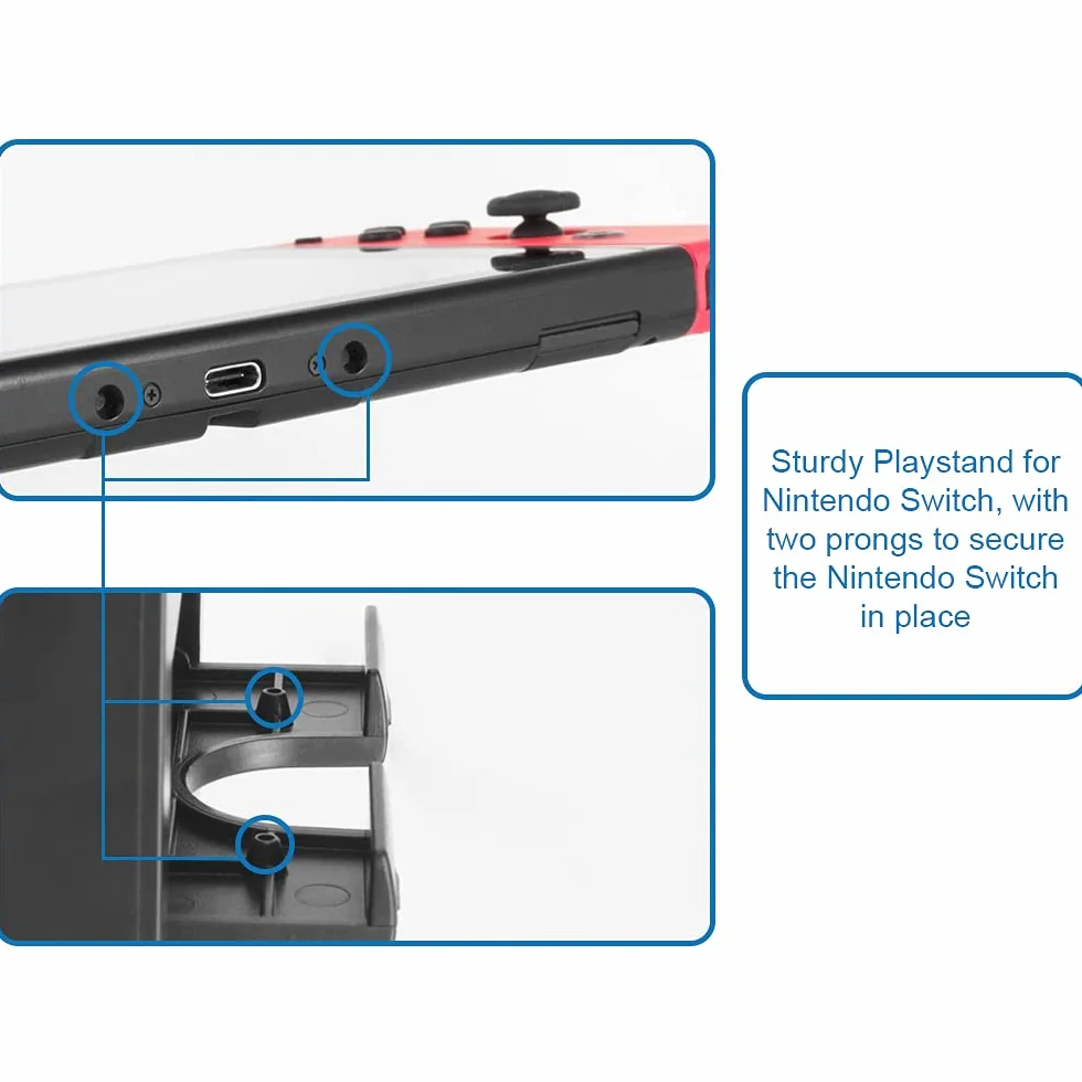 MMOBIEL -PACK Compact Console Stojak odtwarzany ze składanym stojakiem Nintendo Switch z gumowym kratą pod 3 różnymi kątami [gra wideo]