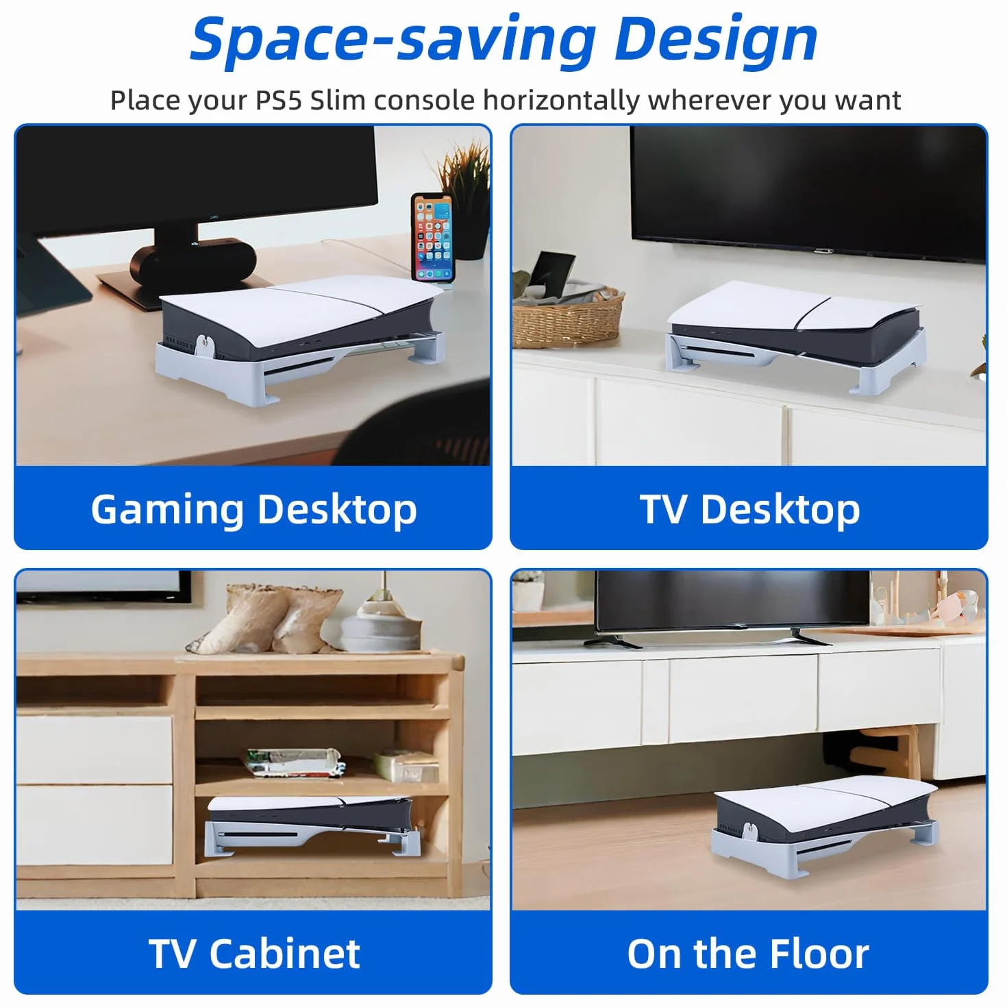 Wigearss PS5 Slim PS5 Pro uchwyt poziomy, stojak poziomy do konsoli PS5 Slim/PS5 Pro, nie pasuje do PS5